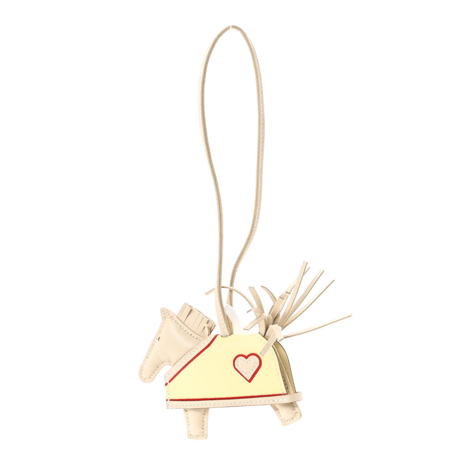 Milo Lambskin Grigri Rodeo Robeo Coeur Bag Charm PM Craie Jaune Milton Rouge Radieux