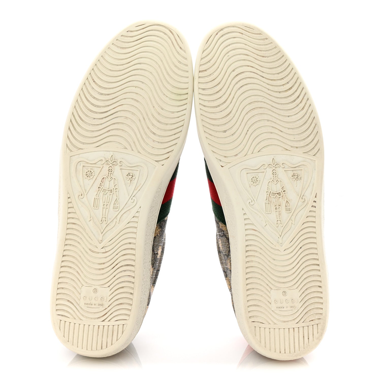 GG Supreme Monogram Bees Ayers Web Mens Ace Sneakers 9 Beige Oro Green Red