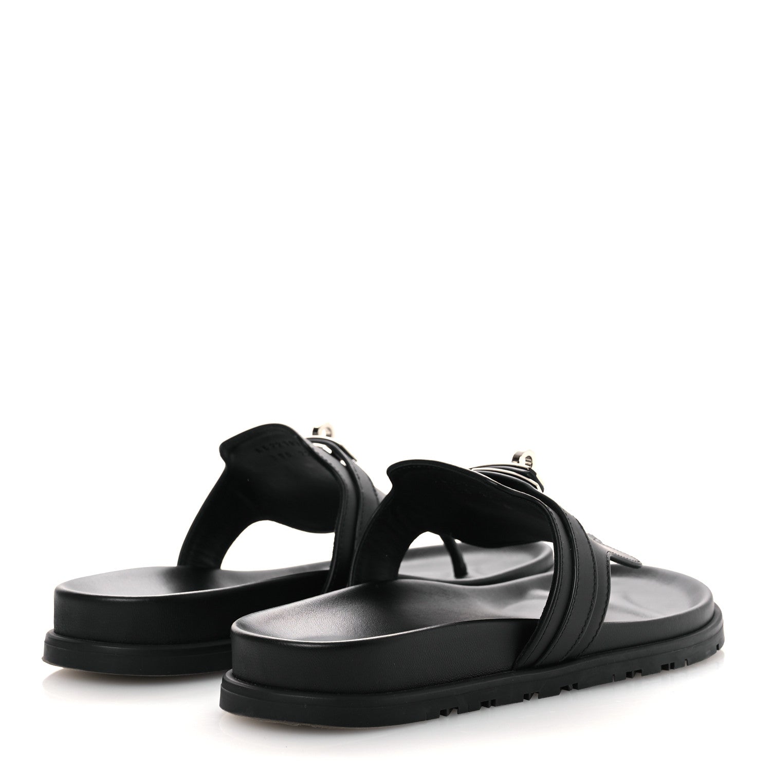 Calfskin Womens Empire Sandals 39 Black