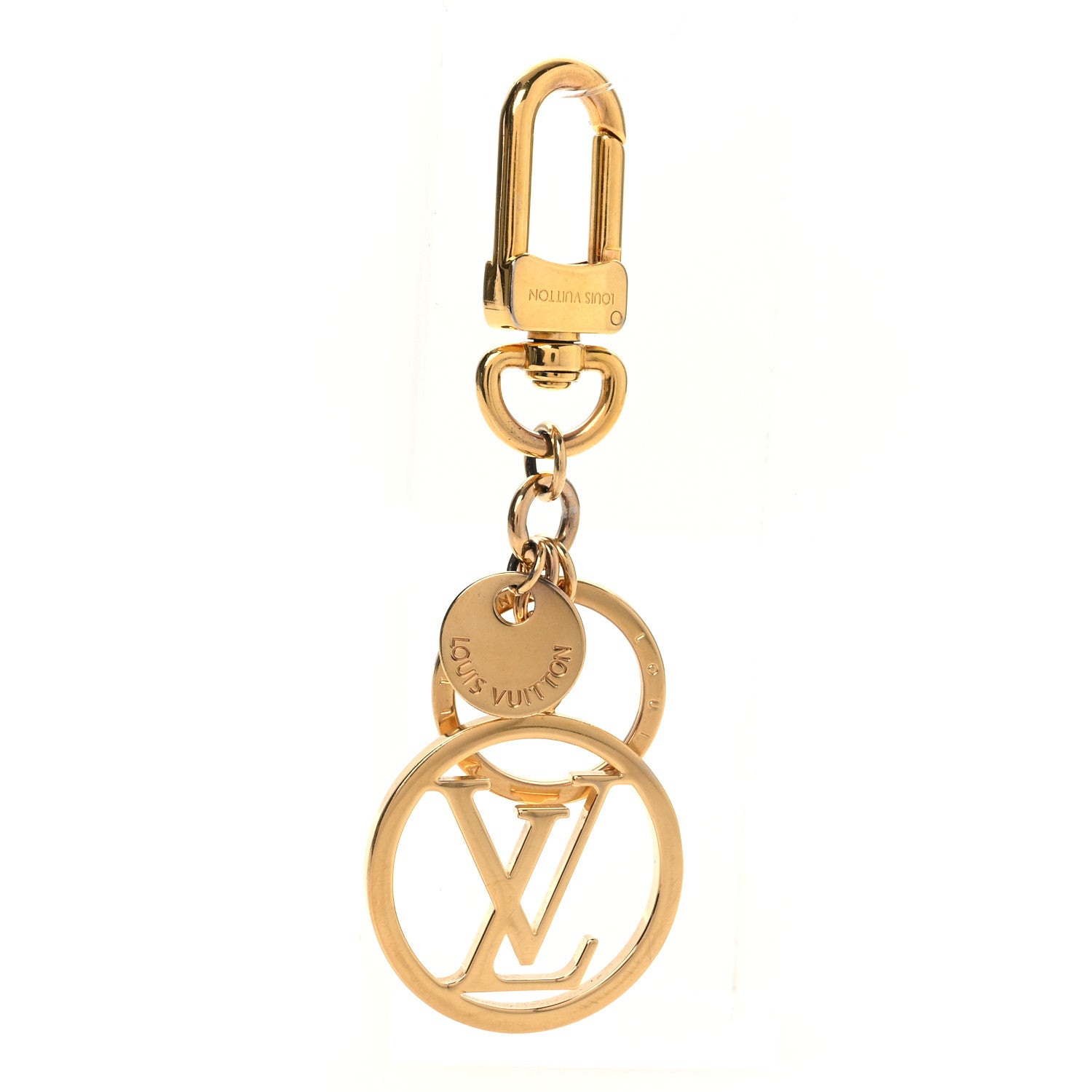 LV Circle Bag Charm Key Holder Gold