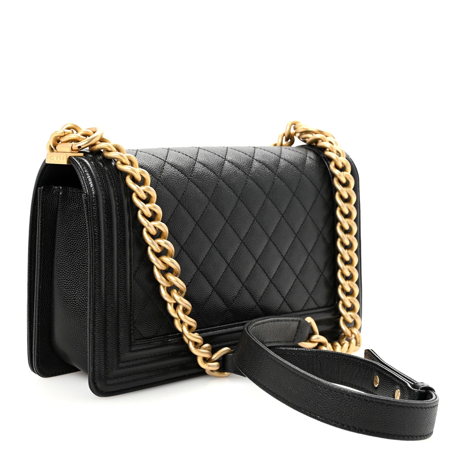 Caviar Quilted Medium Boy Flap Black