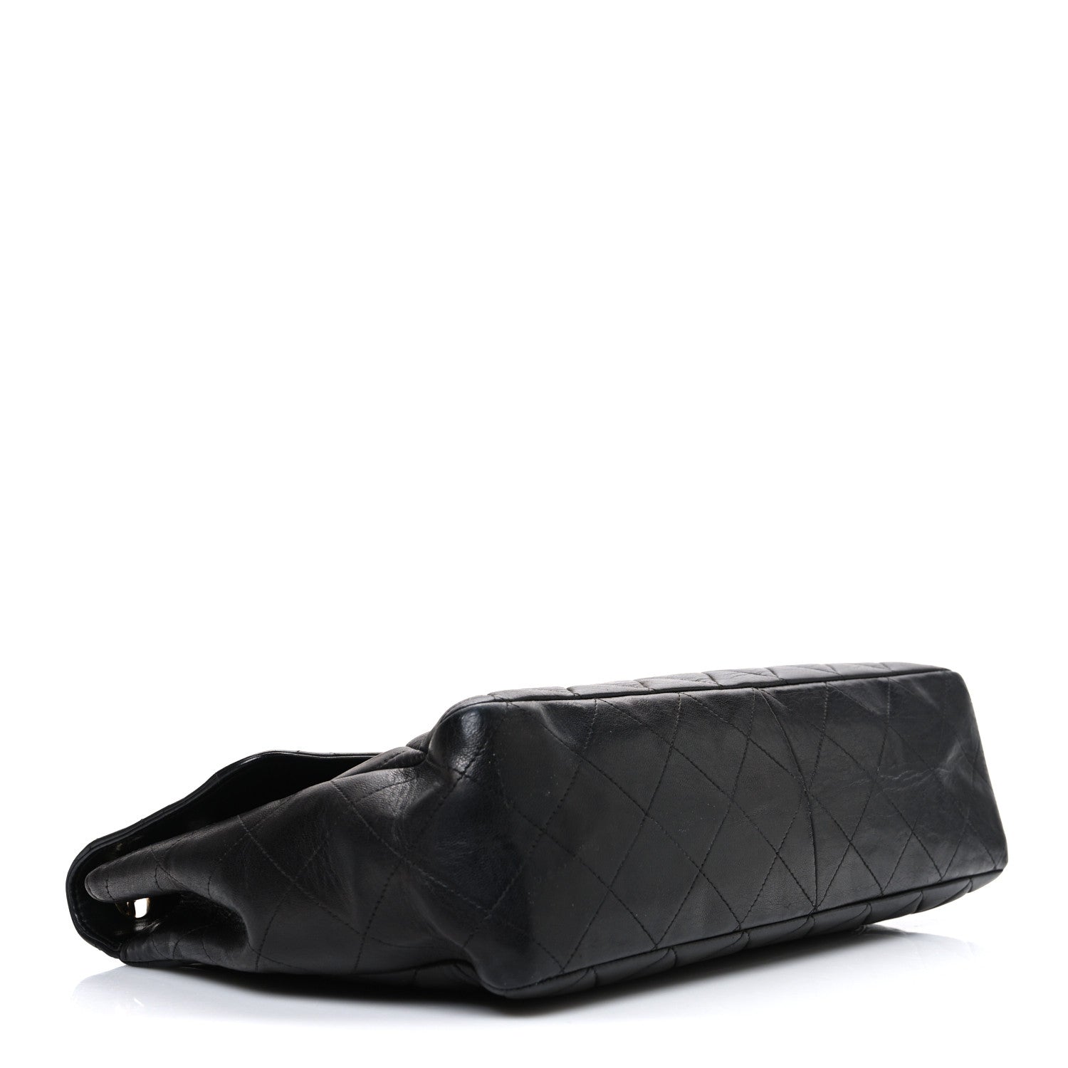 Lambskin Quilted Jumbo Single Flap Black