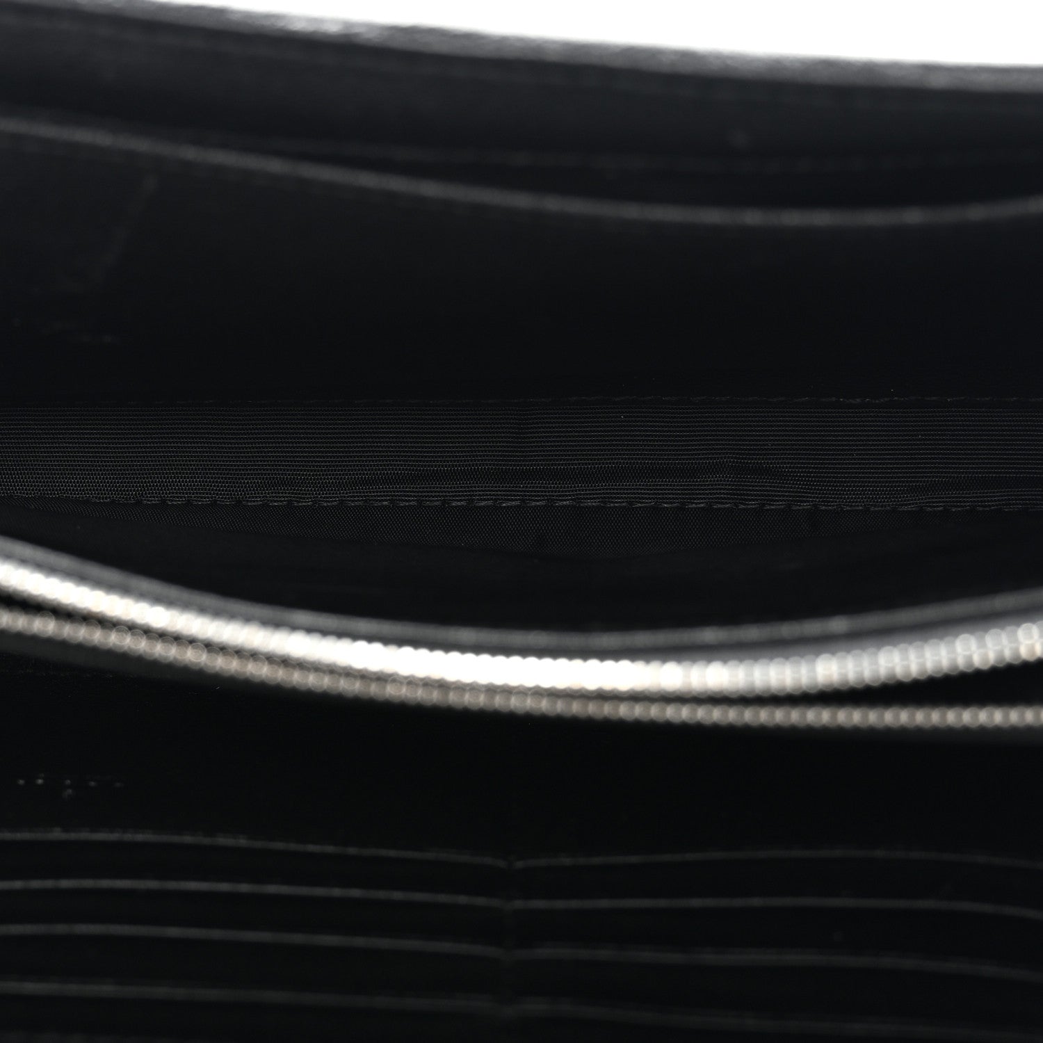 Sakai Be Green Calfskin Diagonal Stitched Blondie Wallet on Chain Black