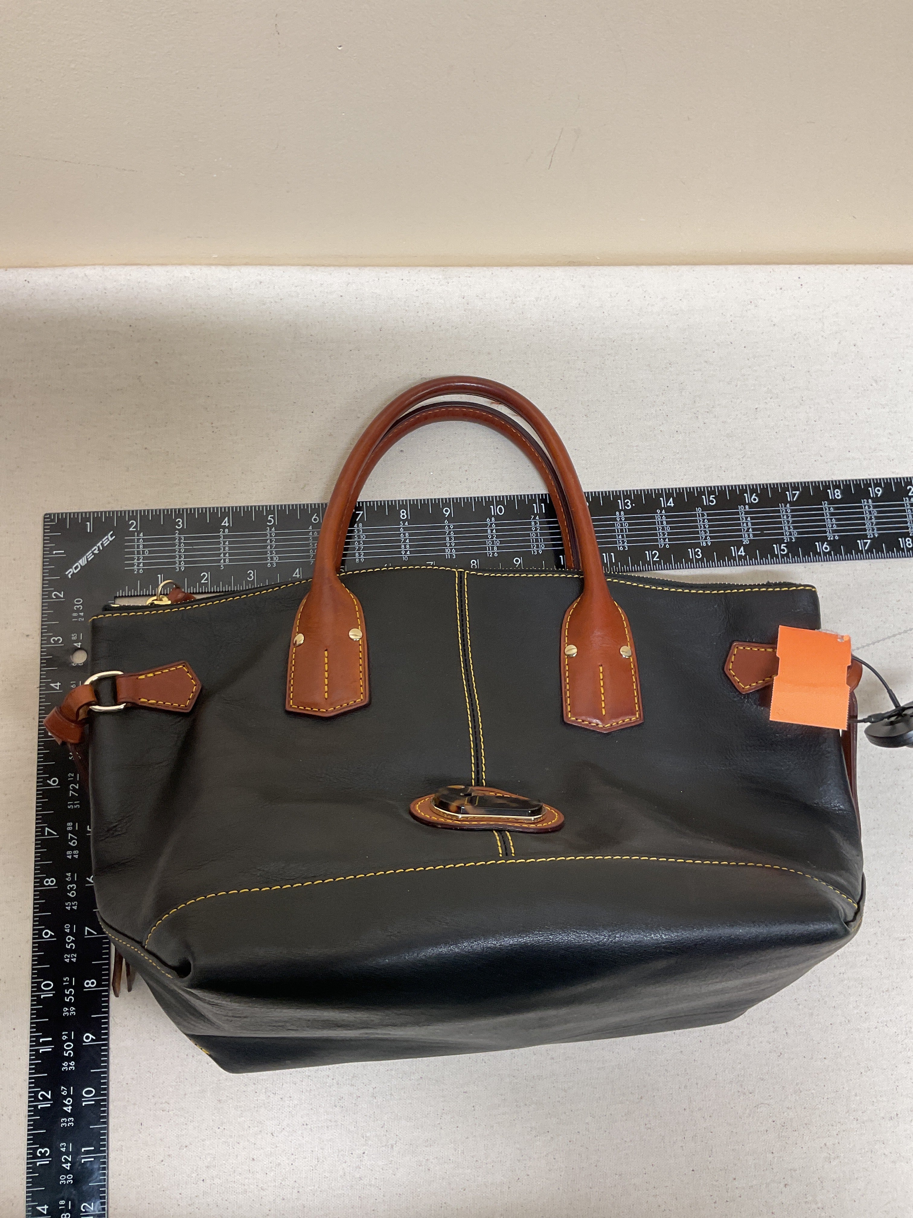 Handbag Designer By Dooney And Bourke In Black & Brown, Size:Medium