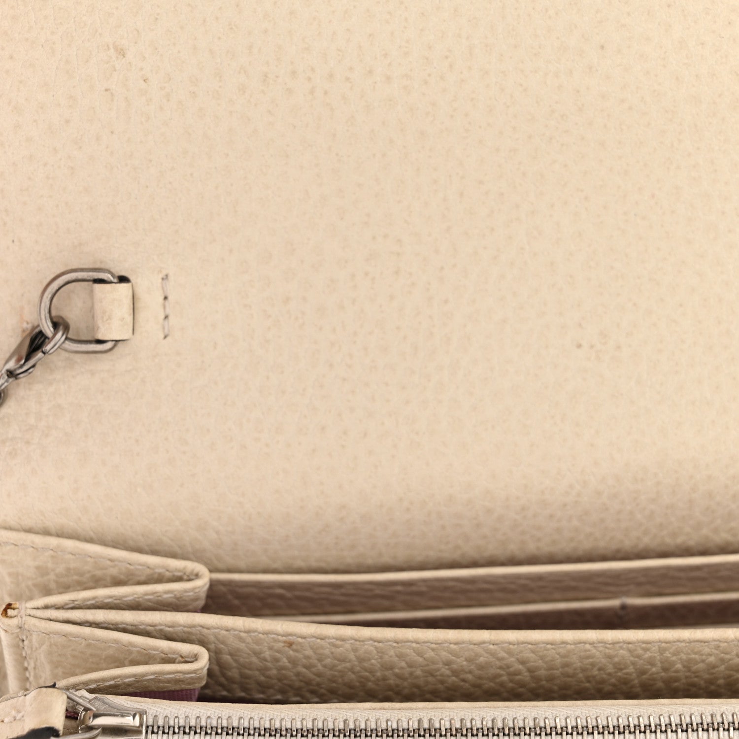 Dollar Calfskin Mini Dionysus Chain Wallet Mystic White