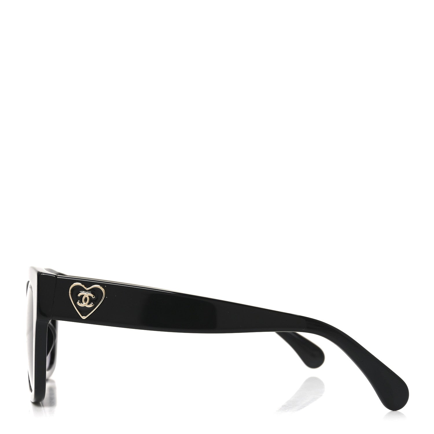Acetate Square CC Heart Sunglasses 5478-A Black