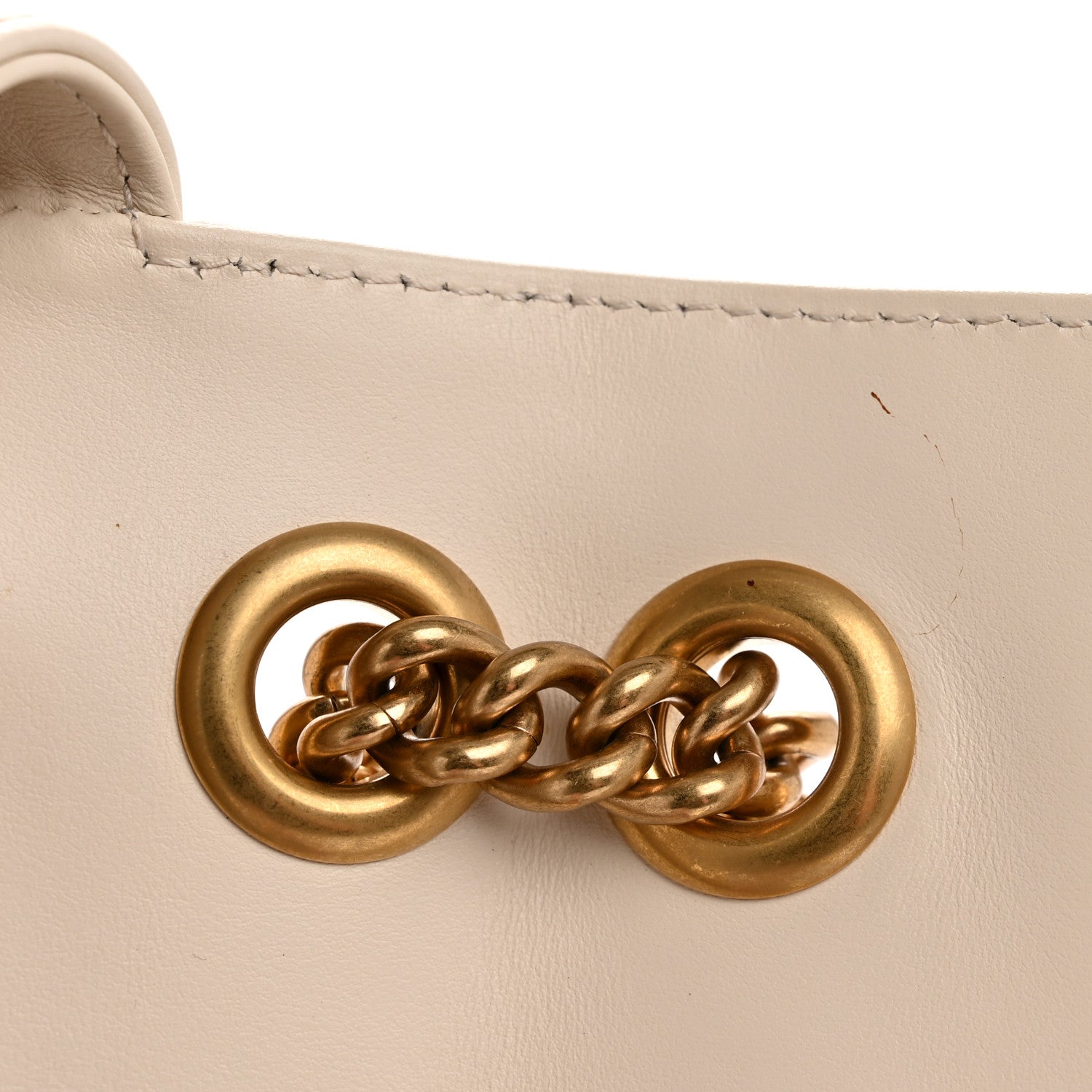 Calfskin Matelasse Small GG Marmont Shoulder Bag White