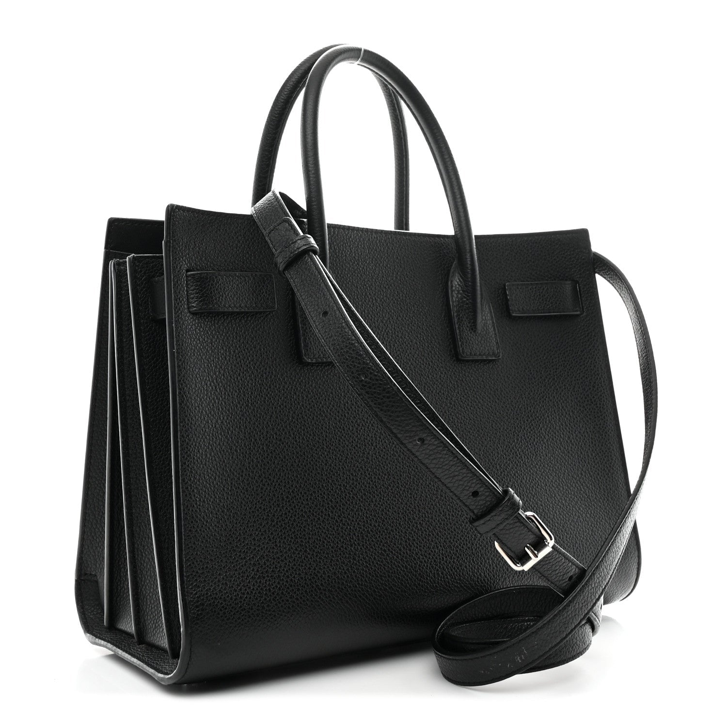 Grained Calfskin Baby Sac De Jour Black