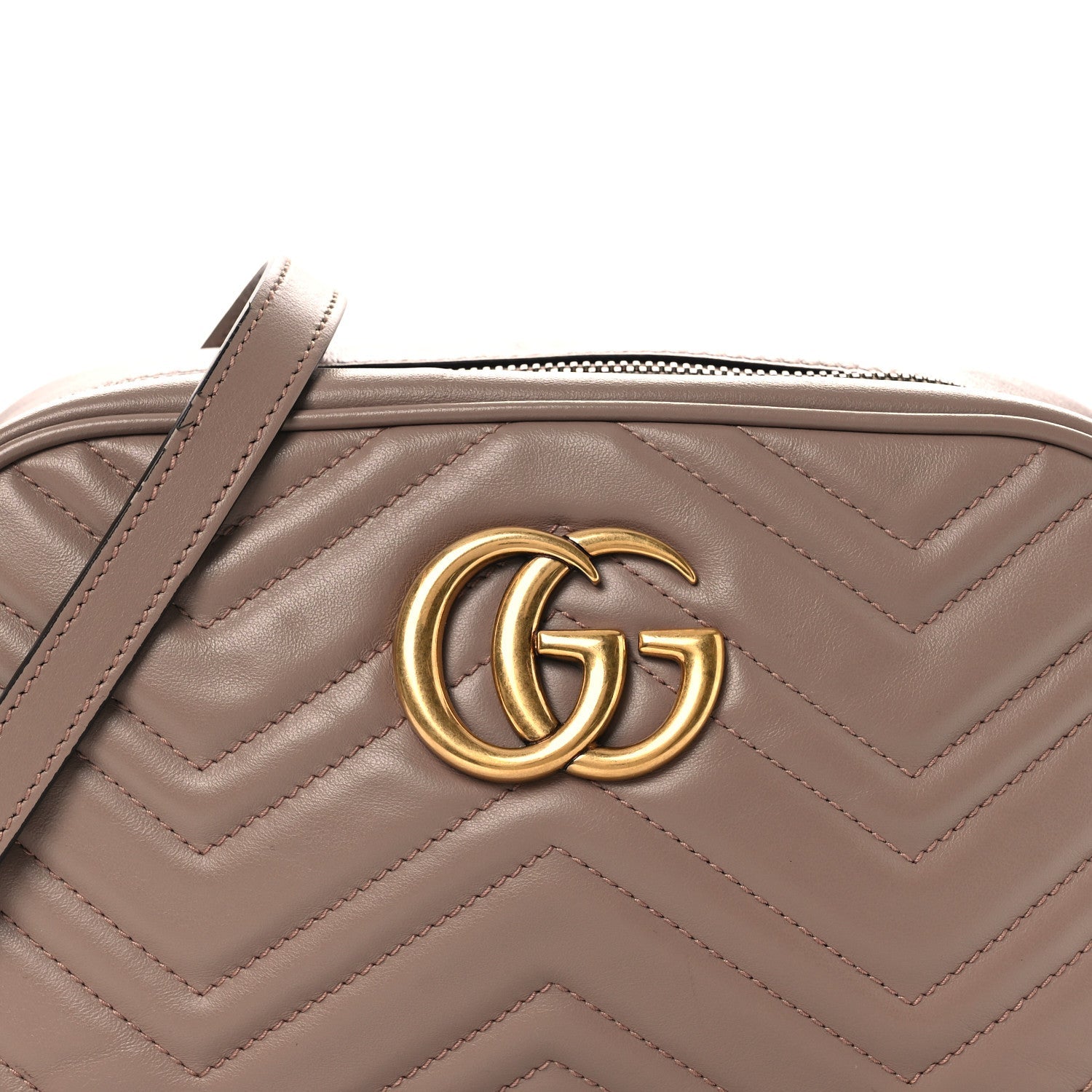 Calfskin Matelasse Small GG Marmont Chain Shoulder Bag Porcelain Rose