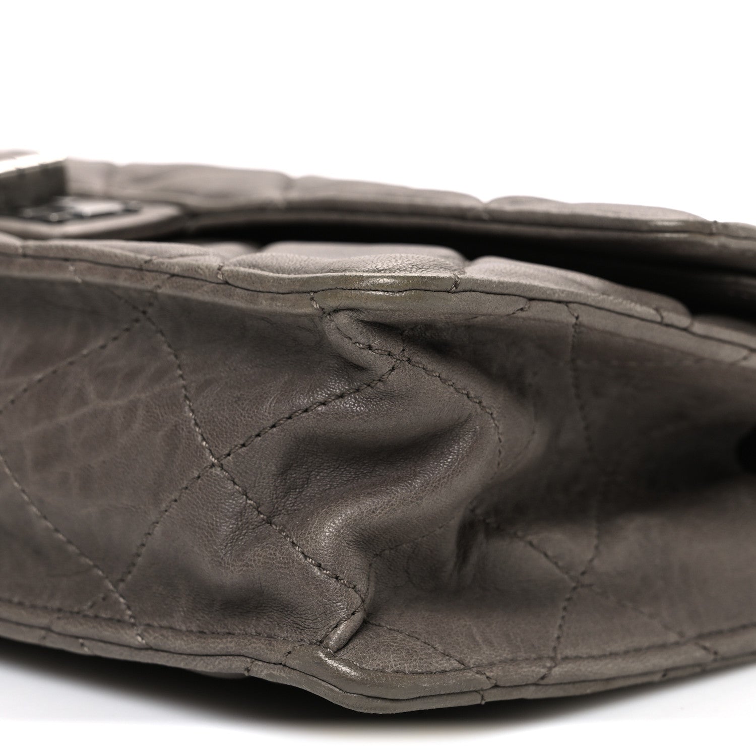 Washed Lambskin Jumbo Take Away Flap Grey