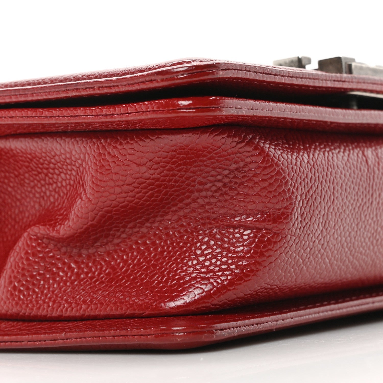 Caviar Quilted Small Boy Flap Dark Red
