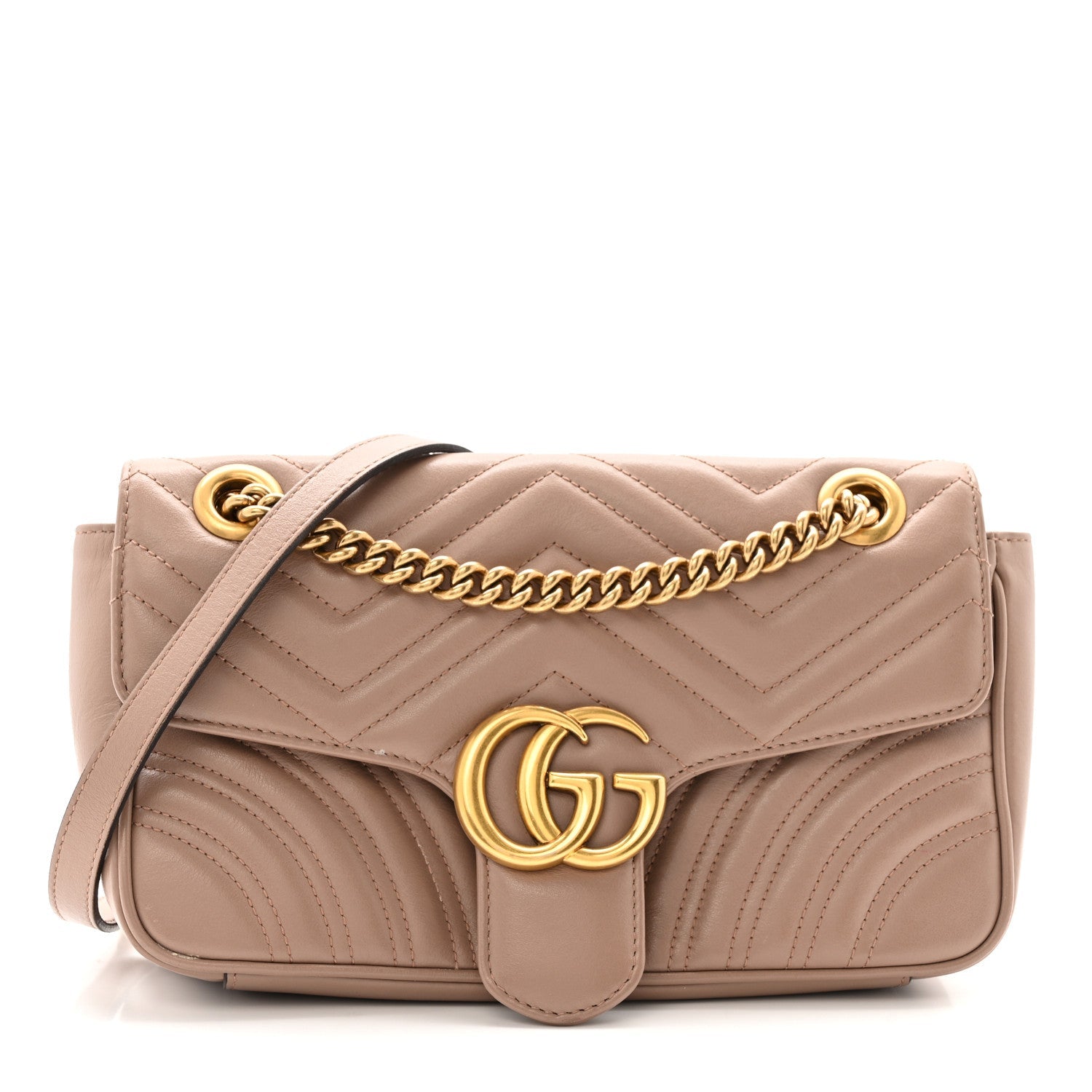 Calfskin Matelasse Small GG Marmont Shoulder Bag Porcelain Rose