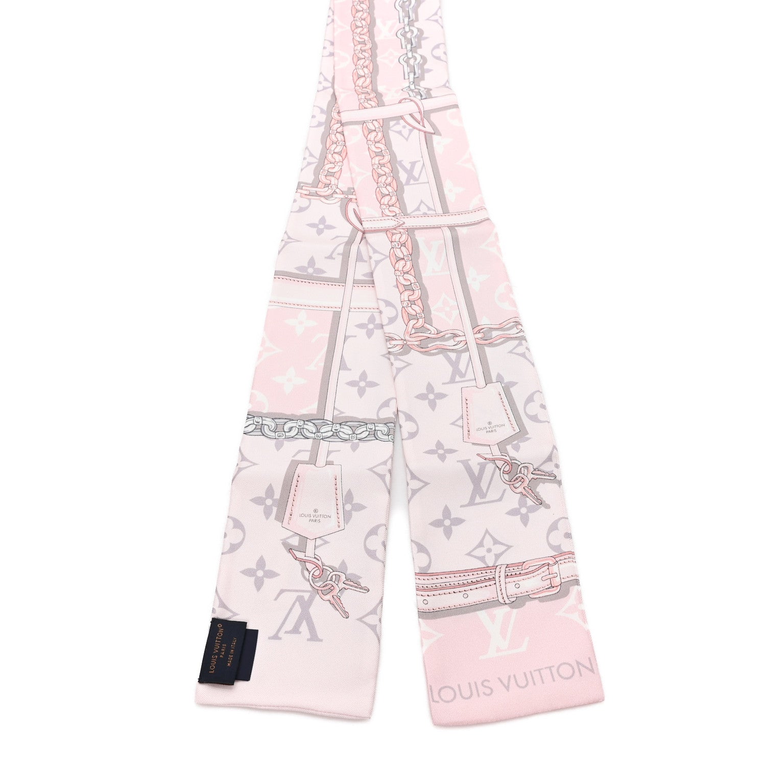 Silk Monogram Confidential Bandeau Light Pink Porcelain Rose Beige Ebony