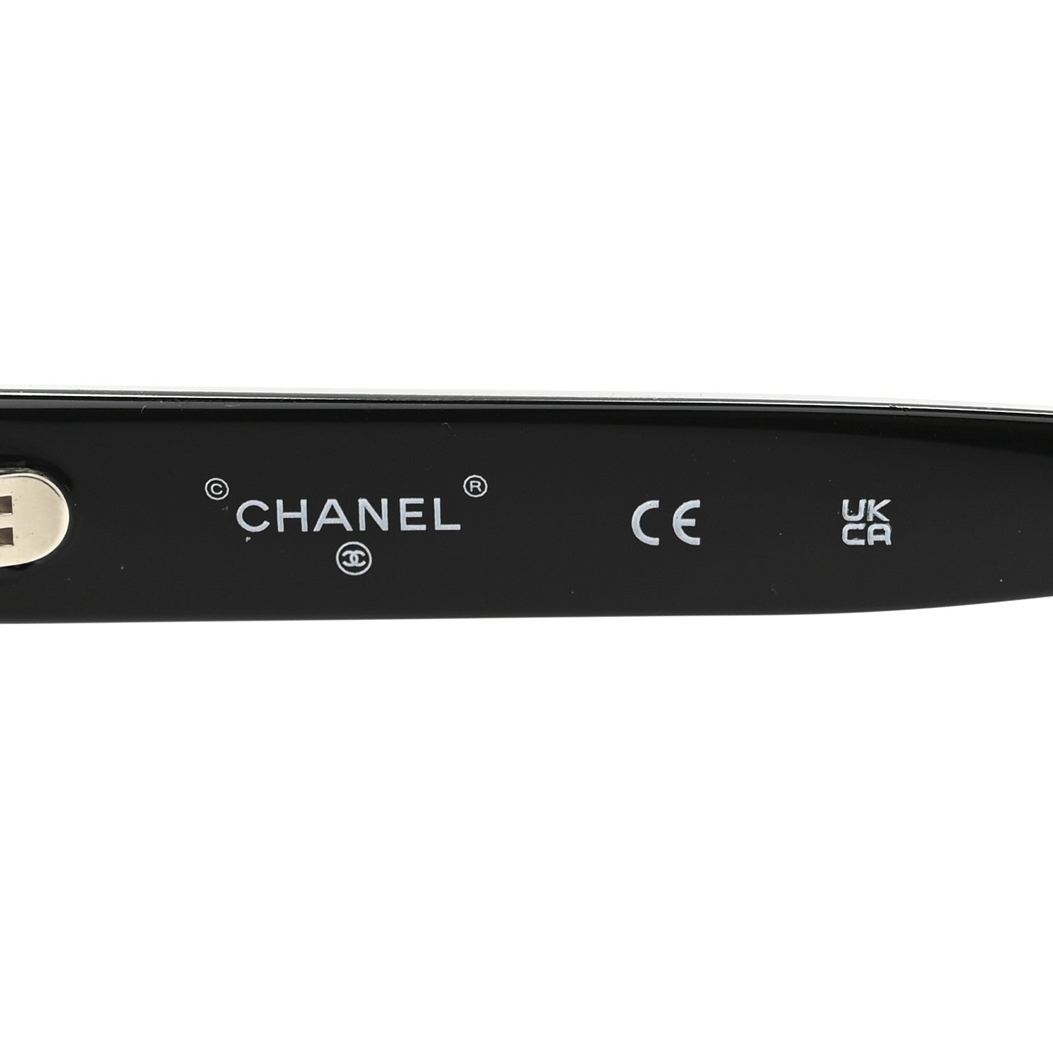 Acetate Calfskin Chain Rectangle Sunglasses 71626A Black