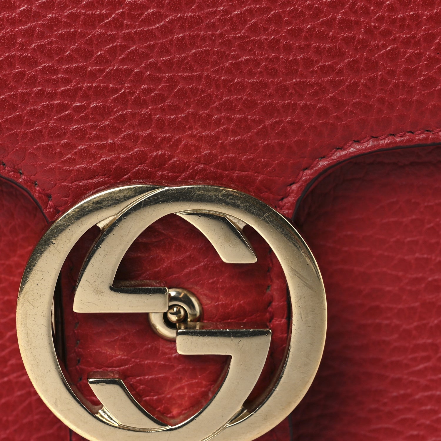 Dollar Calfskin Small Interlocking G Shoulder Bag Red