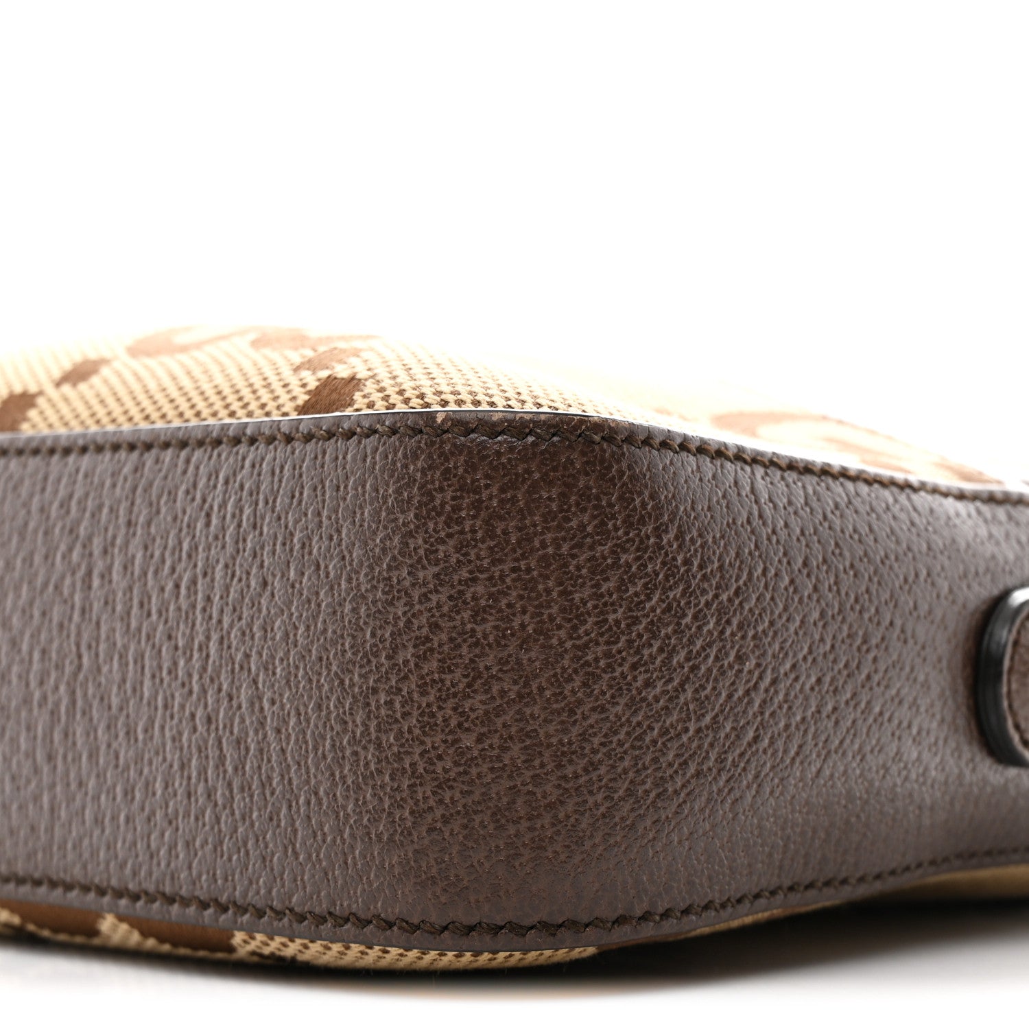 Monogram Jumbo GG Textured Dollar Calfskin Web Messenger Shoulder Bag Camel Ebony New Acero