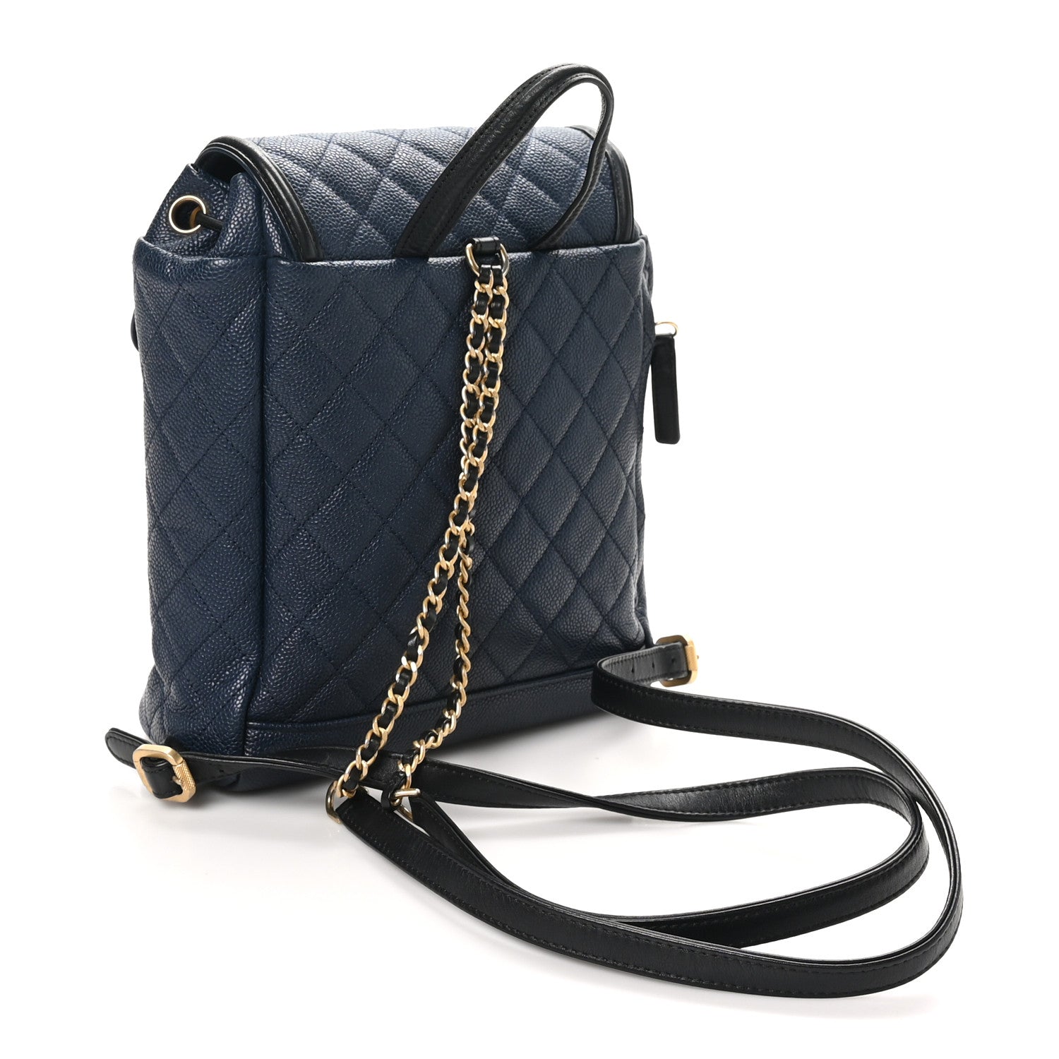 Caviar Quilted Filigree Backpack Navy