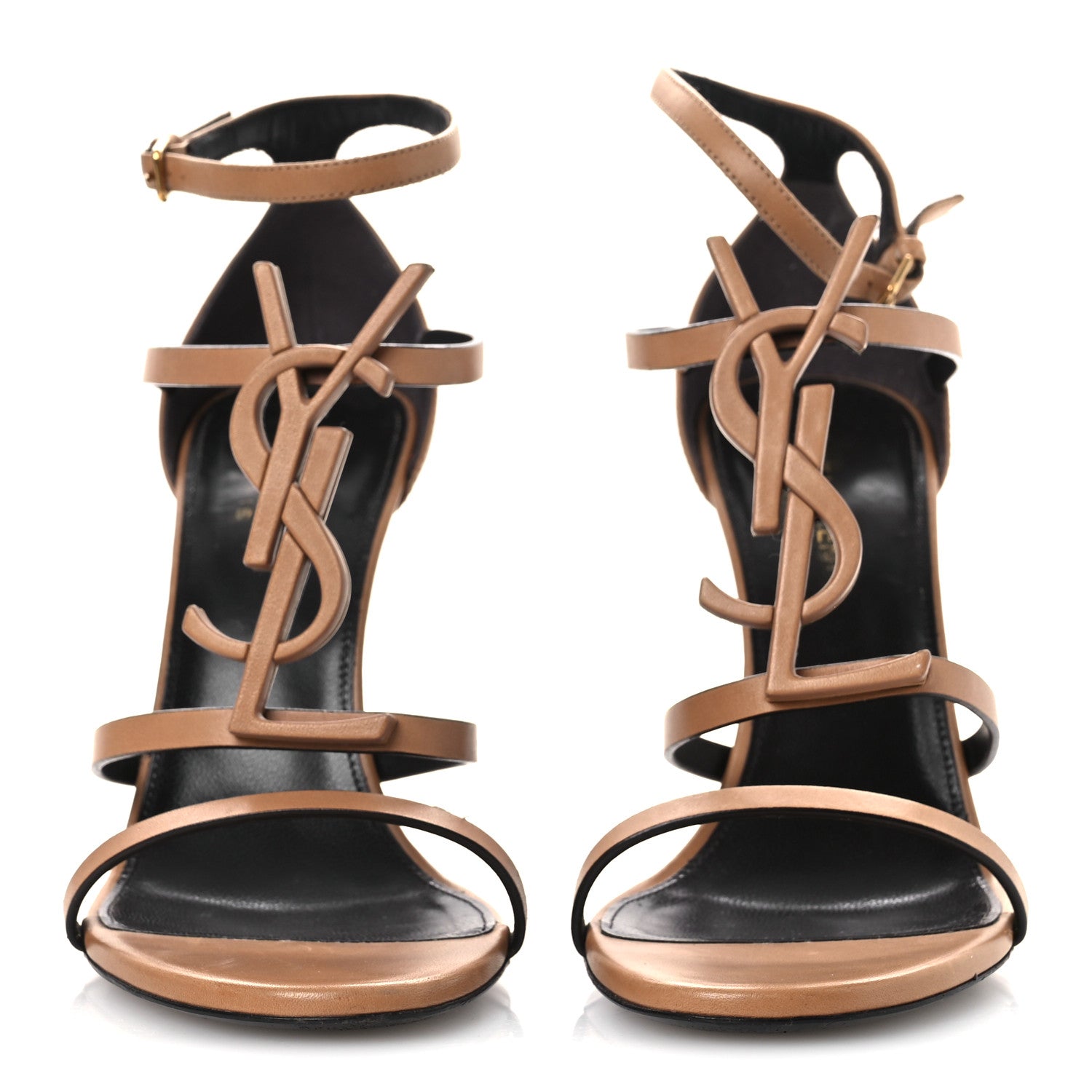 Calfskin Cassandra 100 Sandals 38.5 Gold Brown