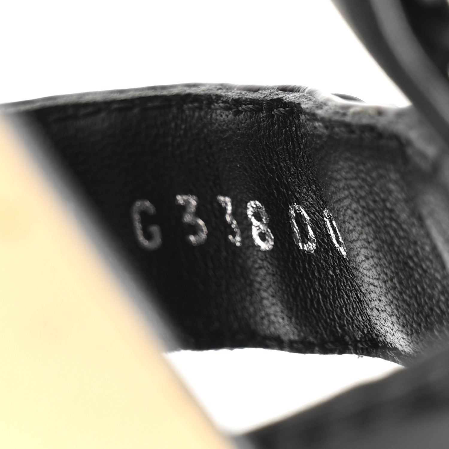 Laminated Goatskin Chain Sandals 35 Black
