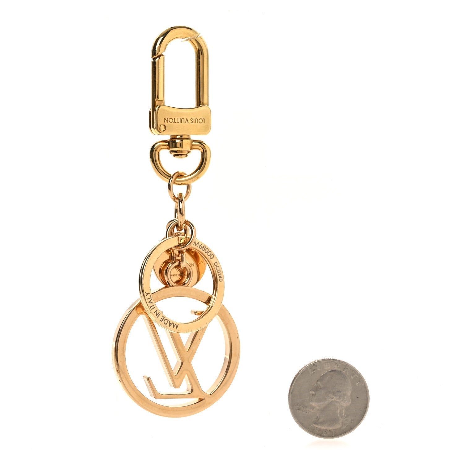 LV Circle Bag Charm Key Holder Gold