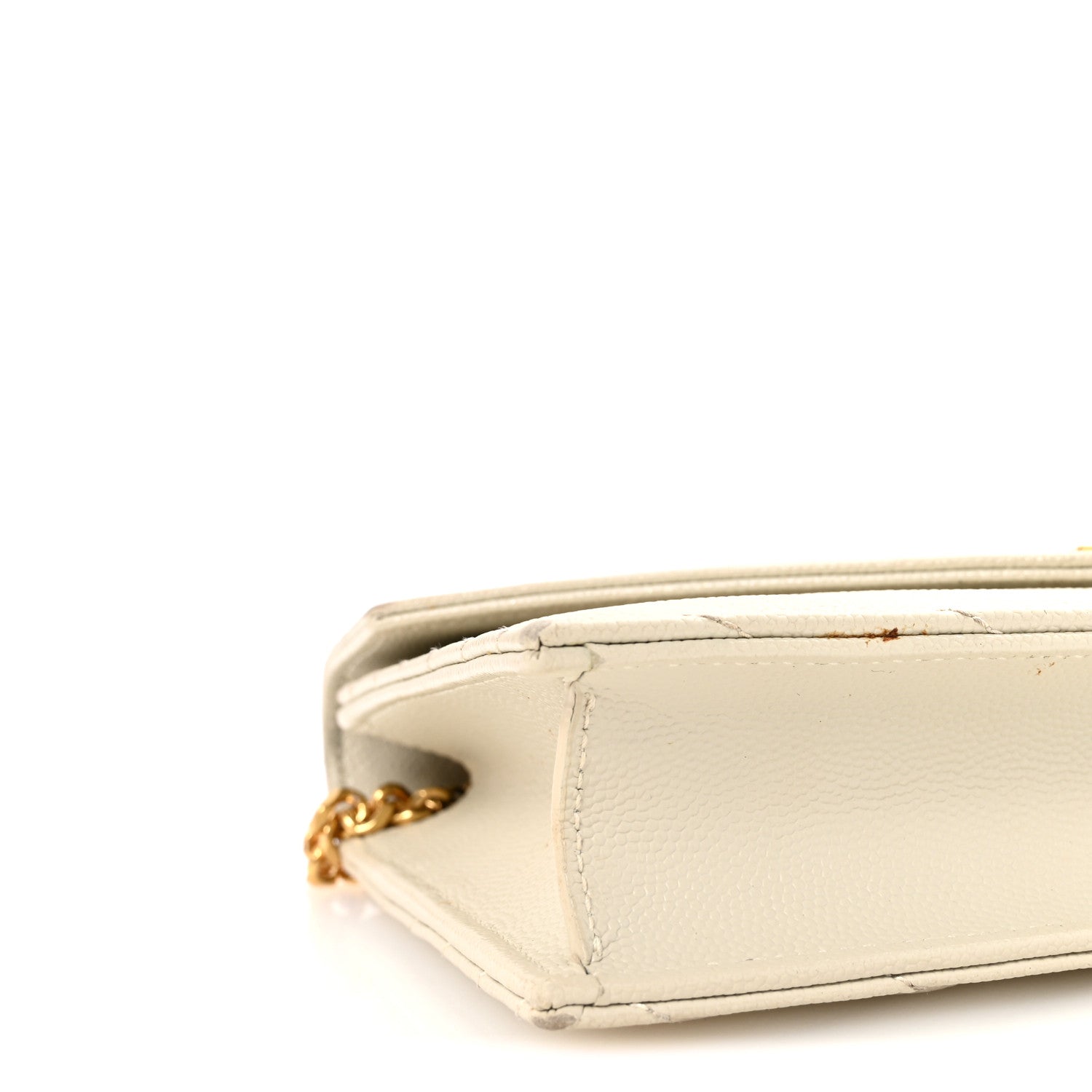 Grain De Poudre Matelasse Chevron Monogram Envelope Chain Wallet Crema Soft