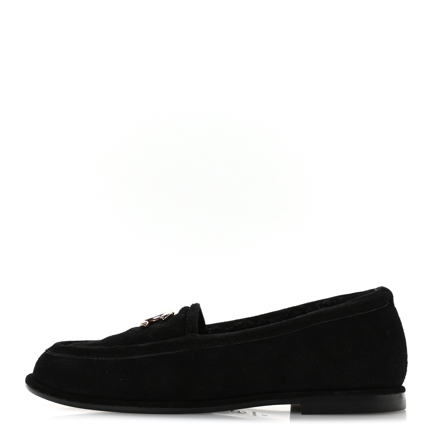 Suede Calfskin CC Mocassins 38 Black