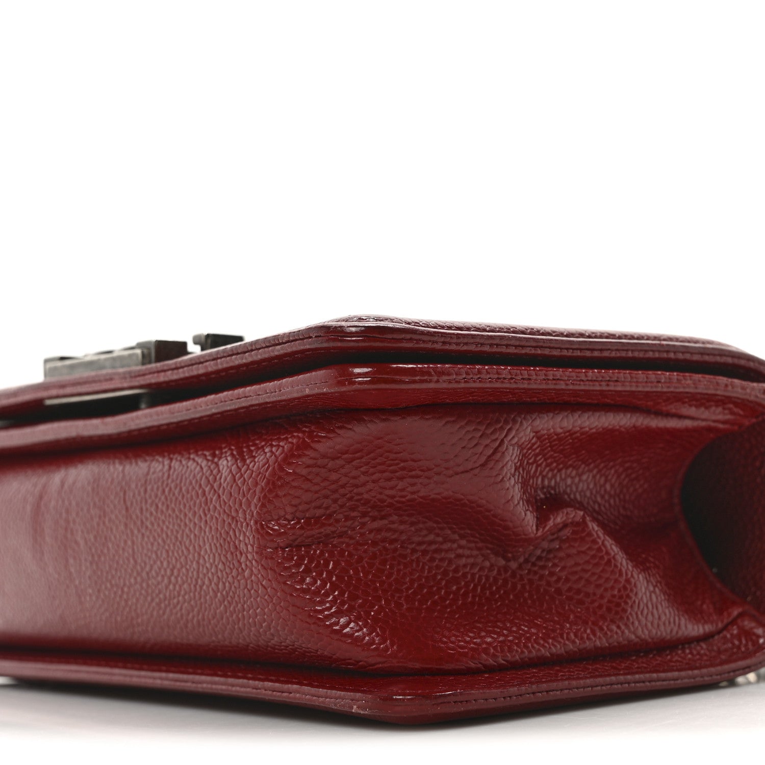Caviar Quilted Small Boy Flap Dark Red