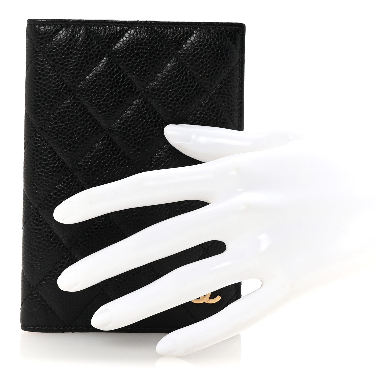 Caviar Quilted Passport Holder Black
