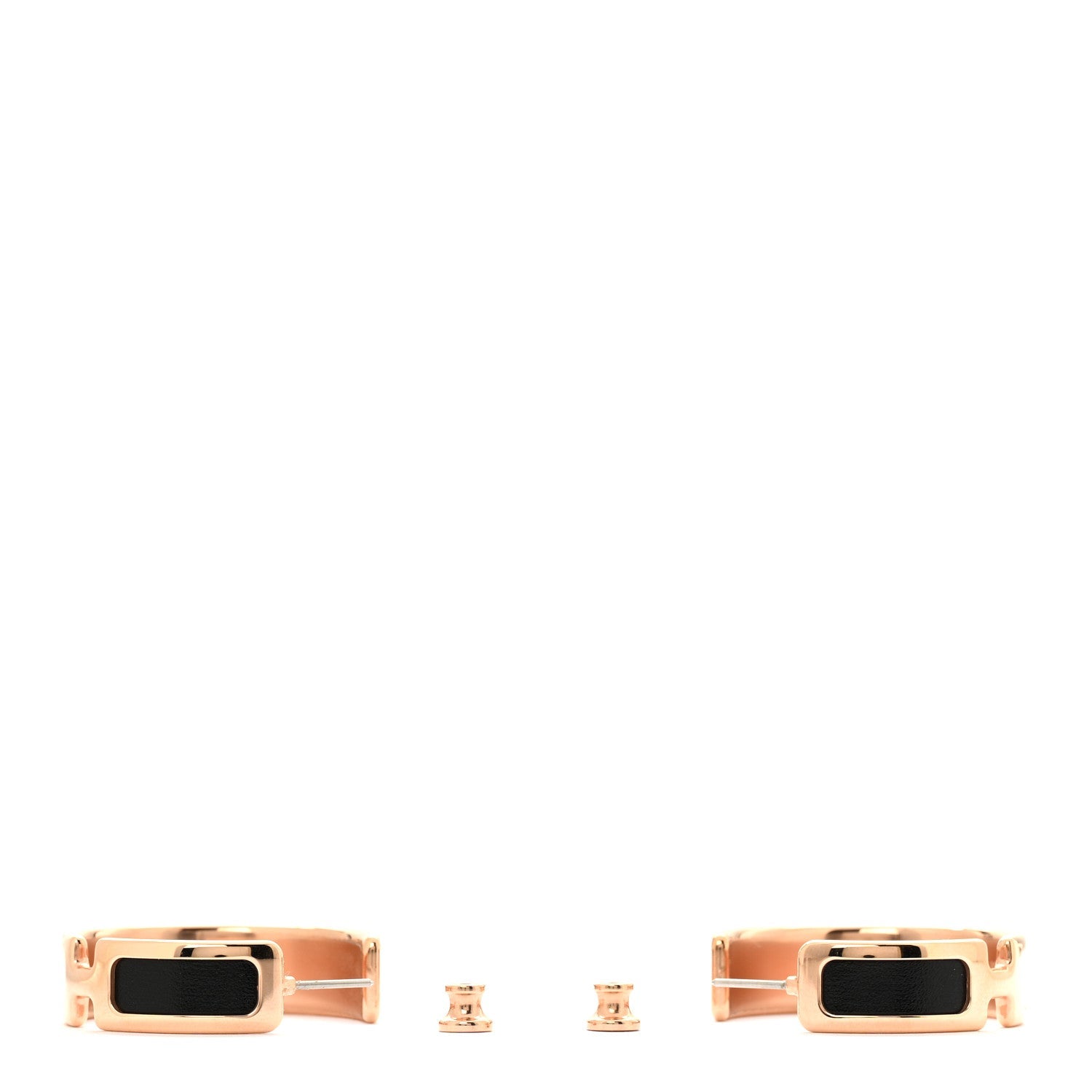 Box Calfskin Olympe Hoop Earrings Black