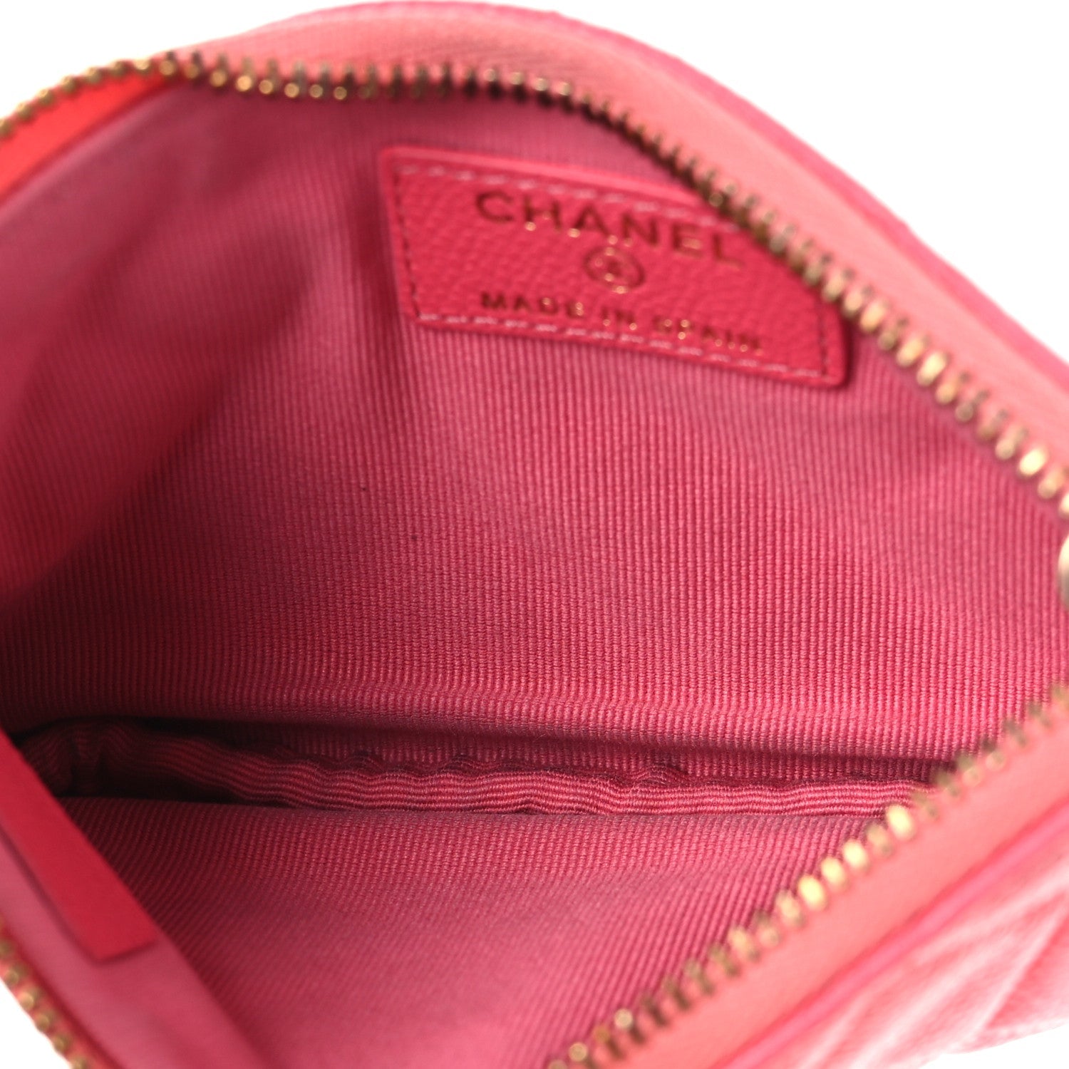 Caviar Quilted Small Cosmetic Case Pink