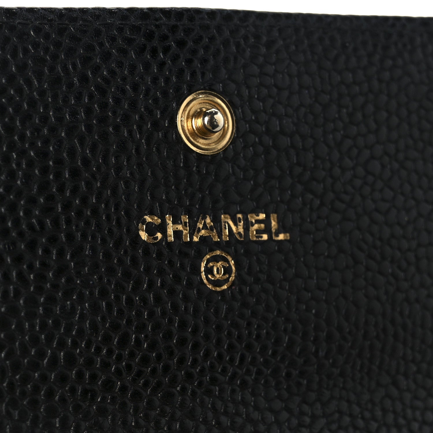 Caviar Quilted Long Flap Wallet Black