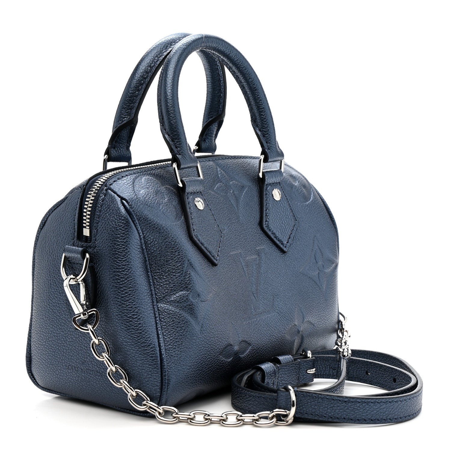 Metallic Empreinte Monogram Giant Speedy Bandouliere 20 Navy Nacre