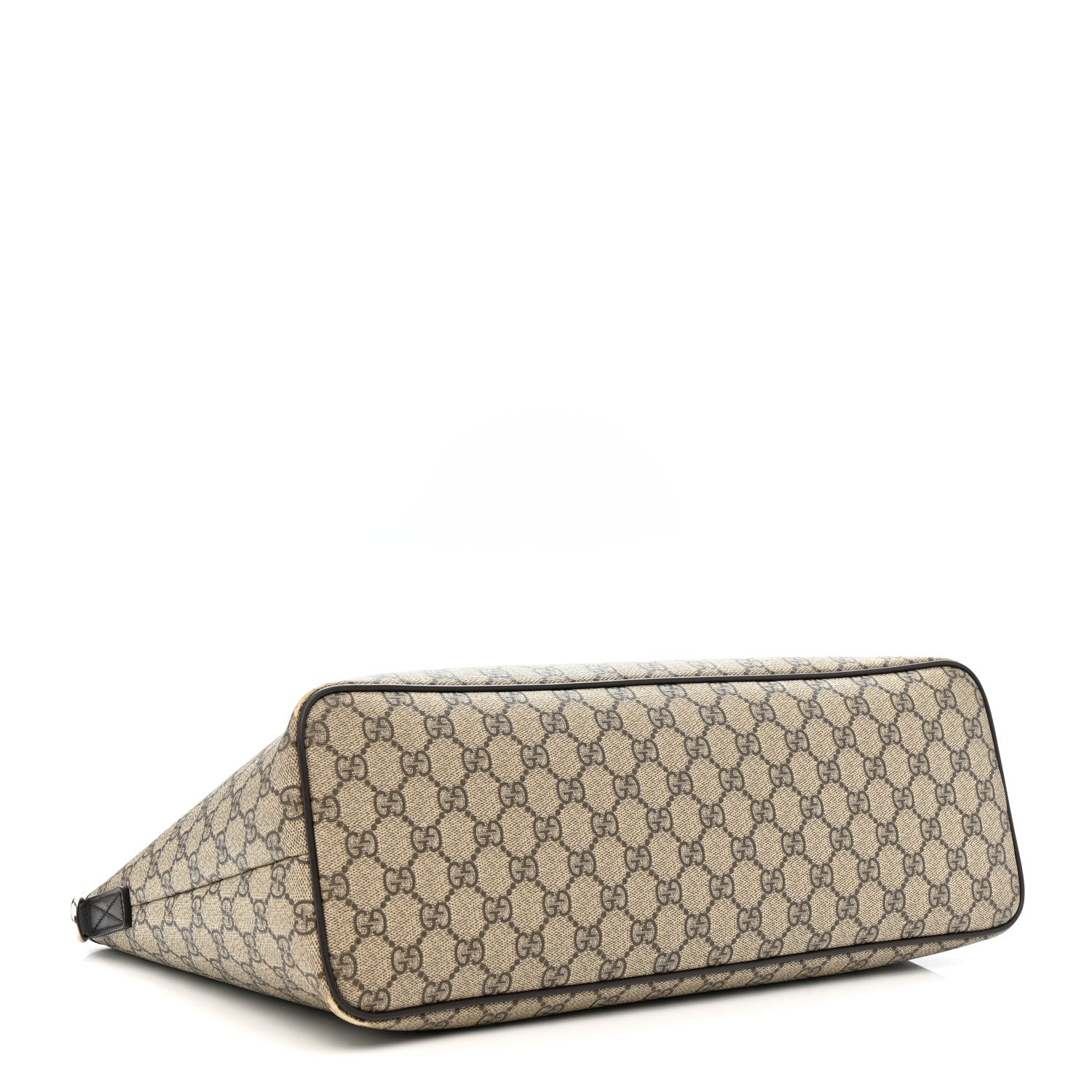 GG Supreme Monogram Large Shopping Tote Dark Brown