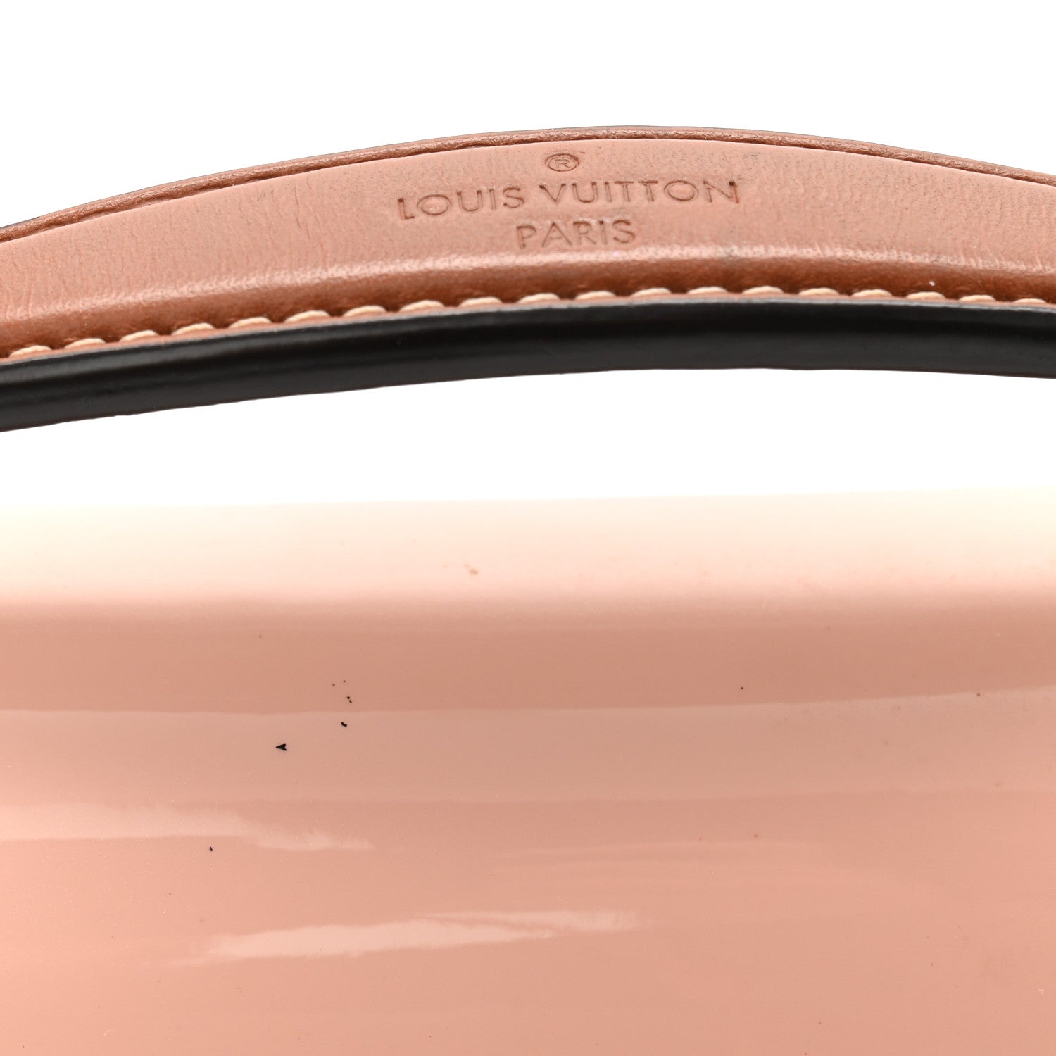 Patent Calfskin Monogram Cherrywood BB Rose Ballerine