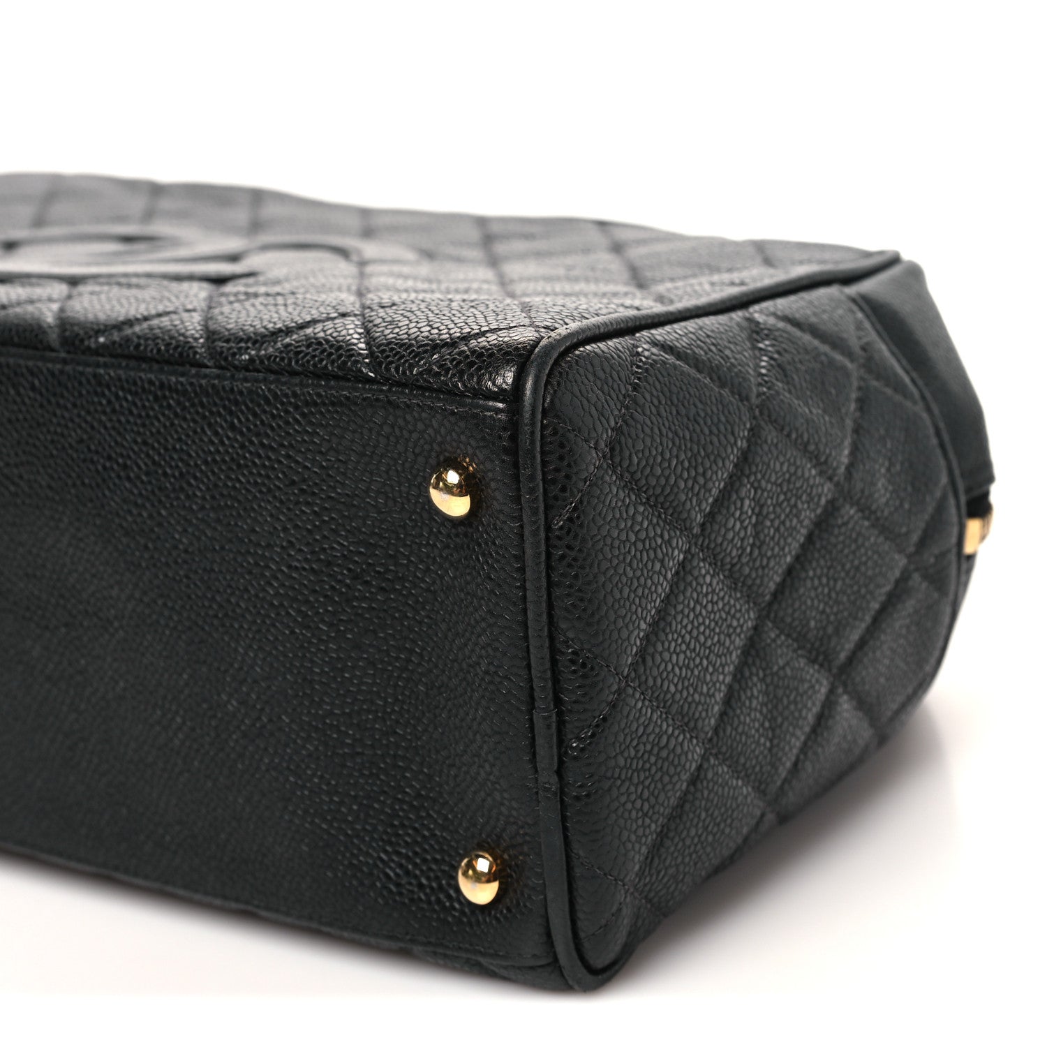 Caviar Quilted Large Bowler Black