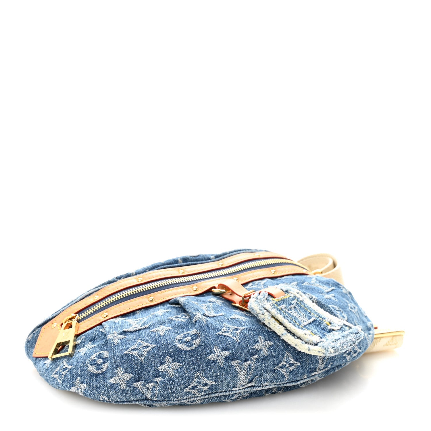 Monogram Denim High Rise Bumbag Blue