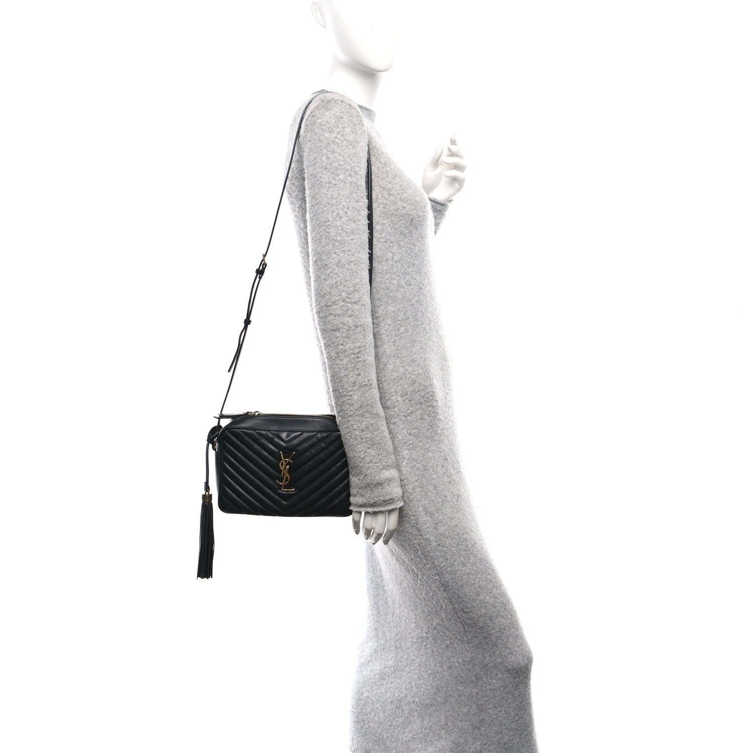 Calfskin Matelasse Monogram Lou Camera Bag Black