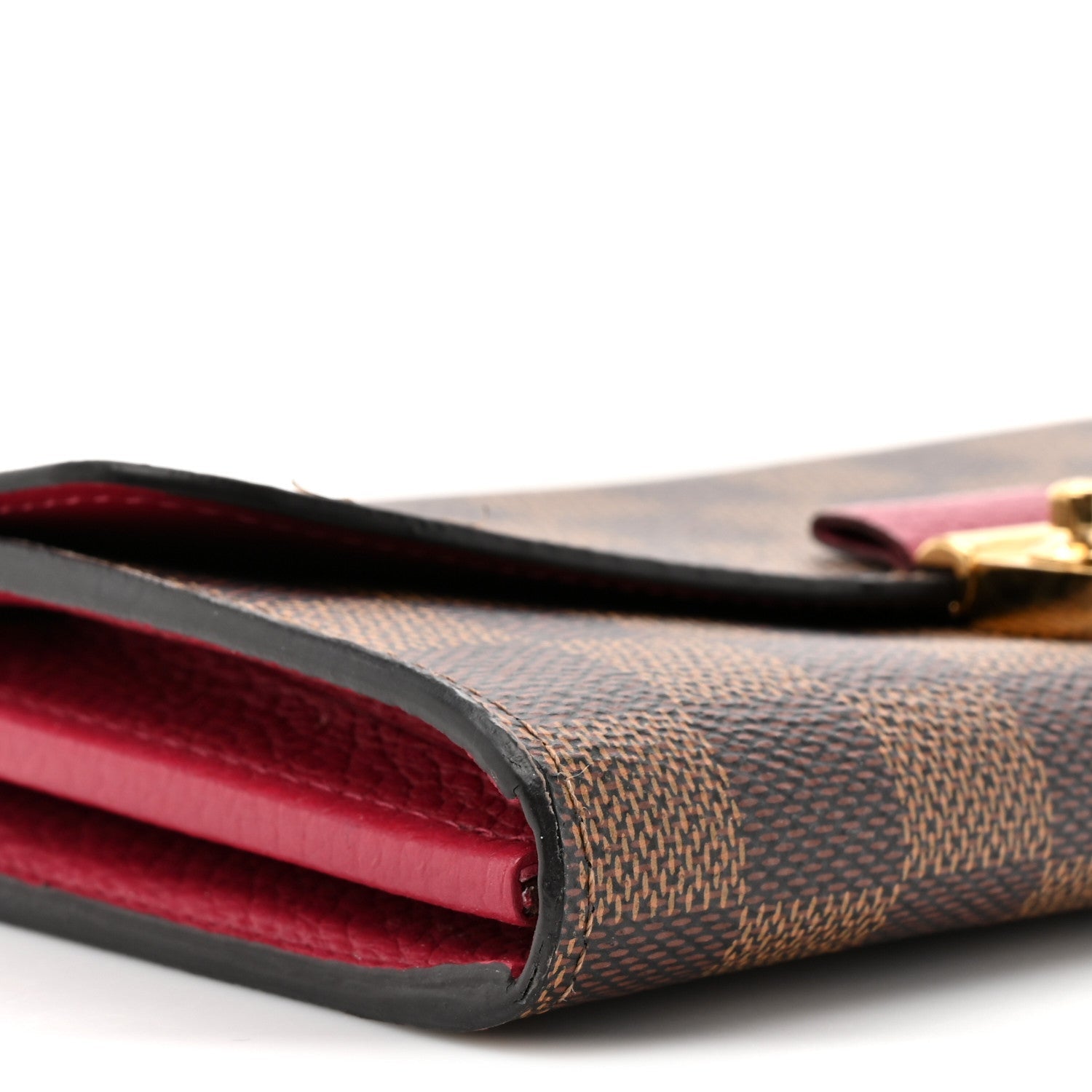 Damier Ebene Croisette Chain Wallet Scarlet