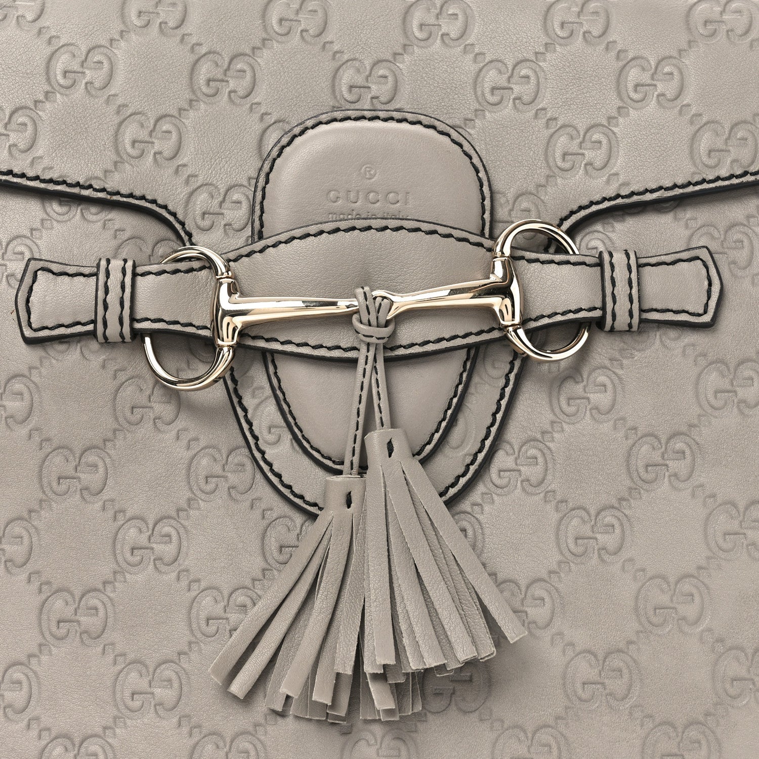 Soft Guccissima Large Emily Chain Shoulder Bag Storm Grey