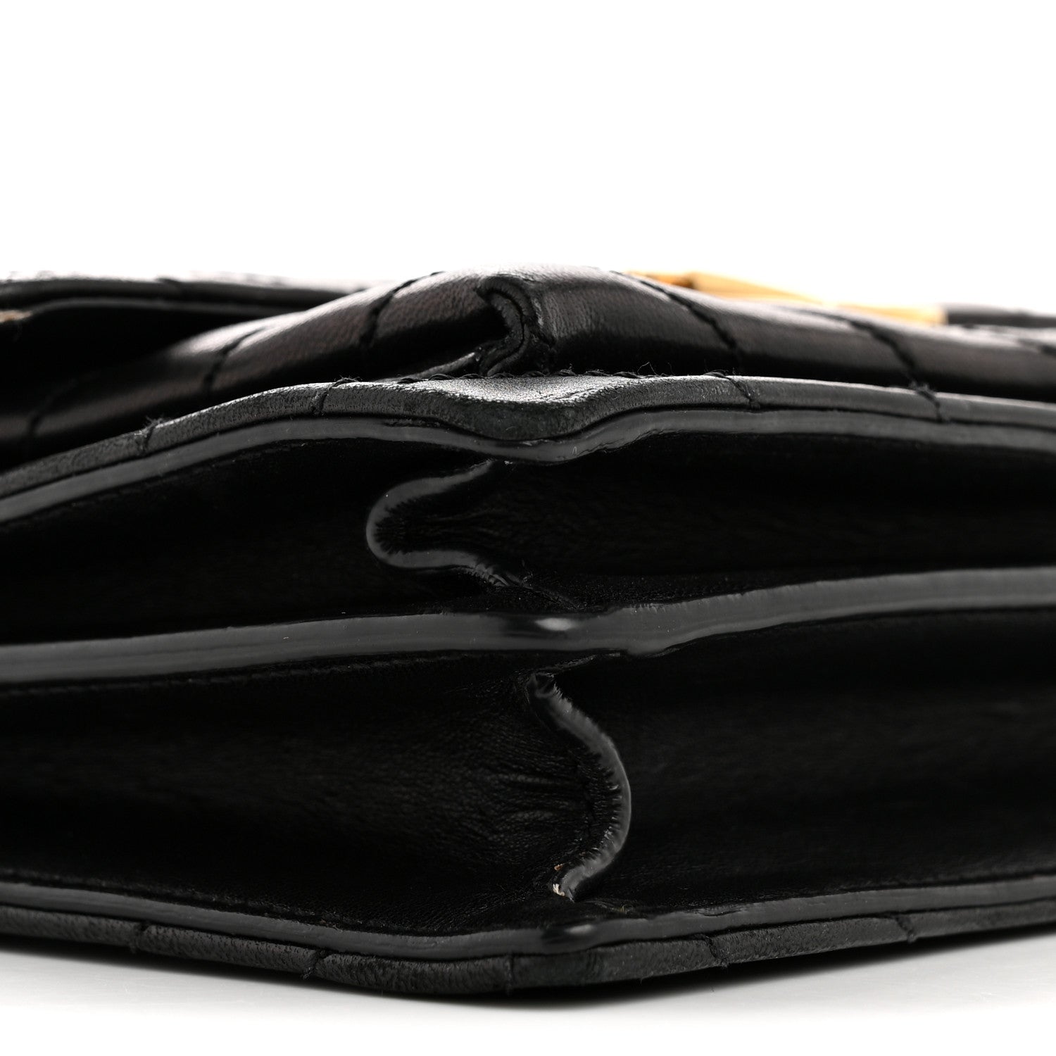 Lambskin Chevron Quilted Small High School Satchel Black