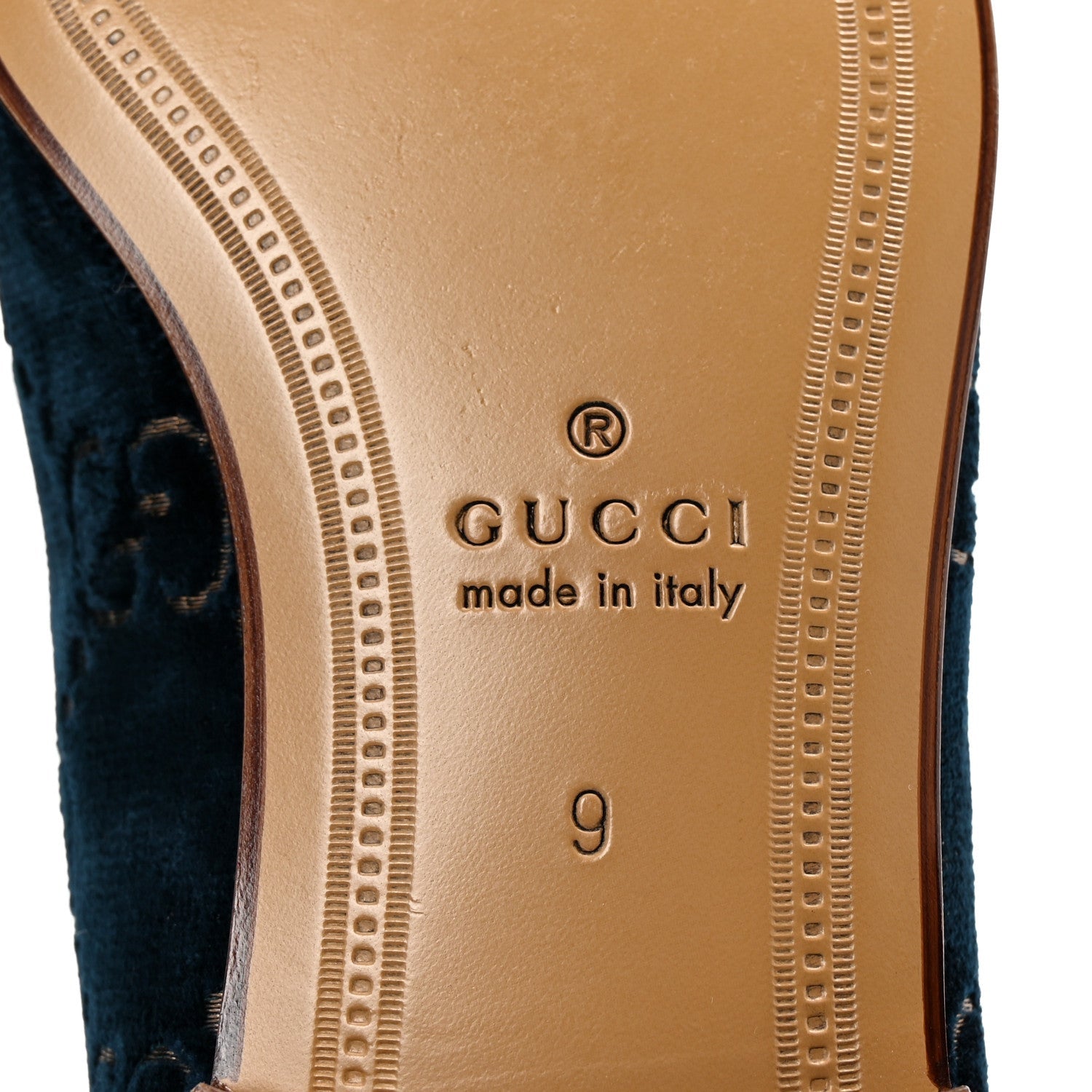 Velvet GG Monogram Horsebit Mens Jordaan Loafers 9 Blue Beige