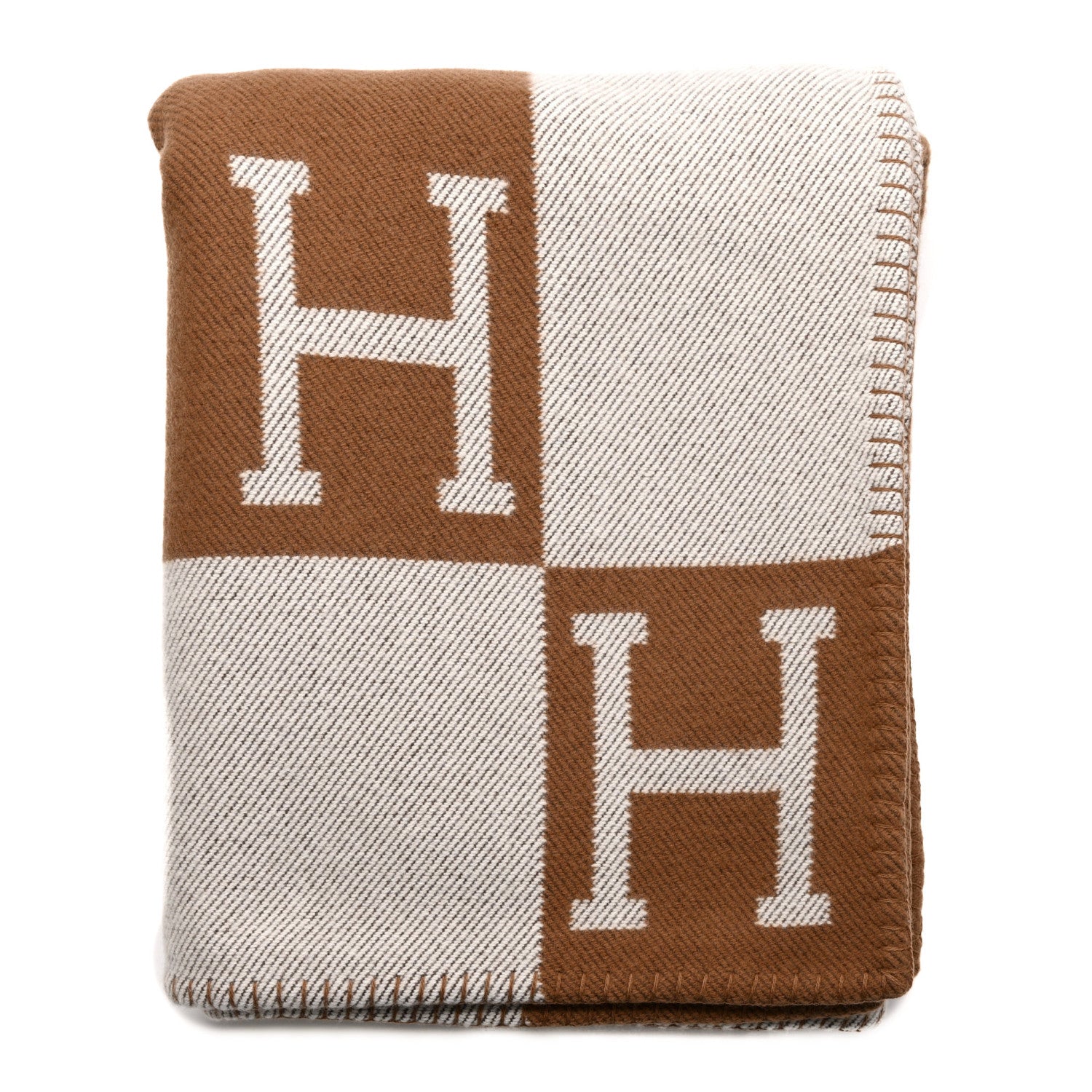 Wool Cashmere Avalon Blanket Ecru Camel