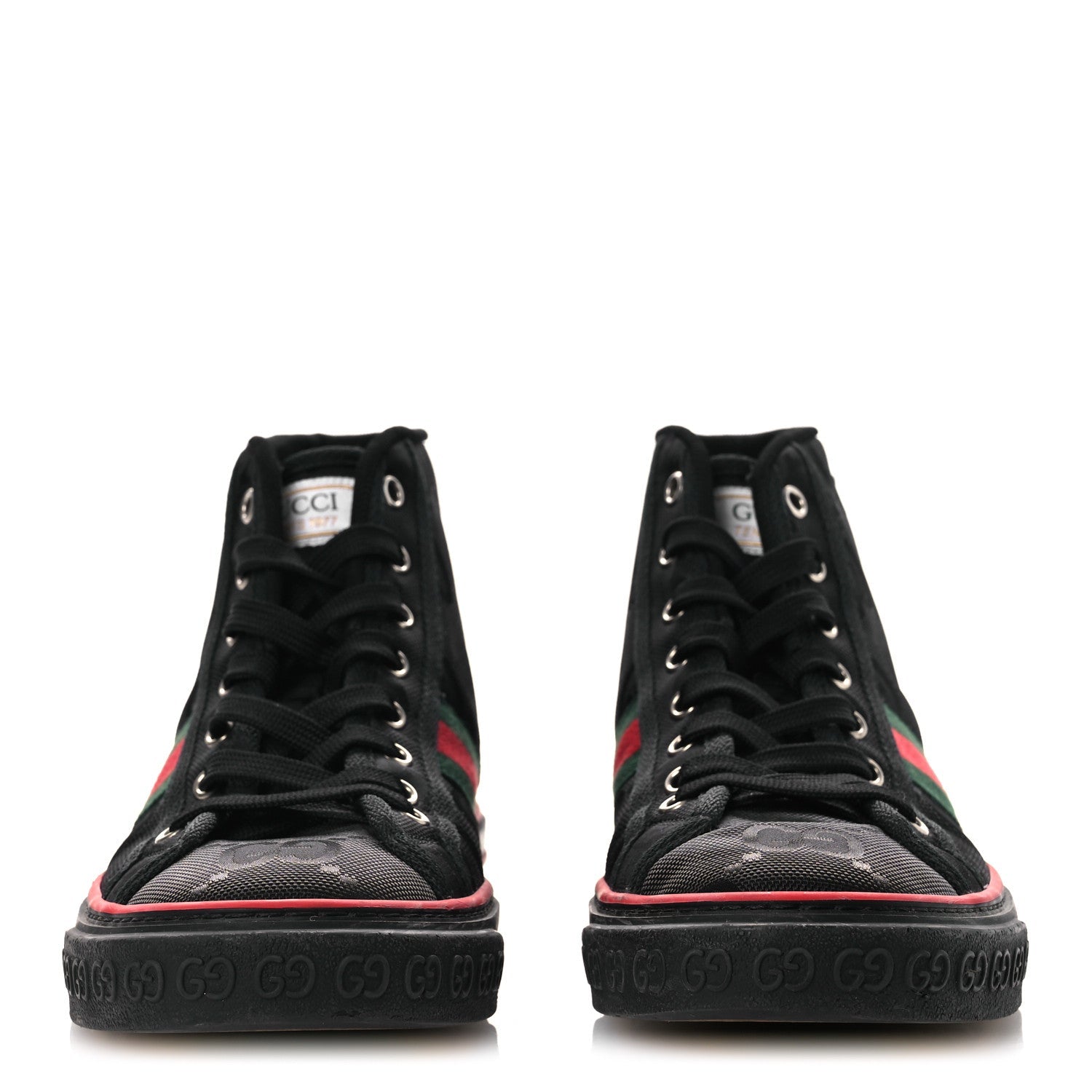 Econyl Nylon Web Monogram Off The Grid Womens 1977 Tennis High Top Sneakers 39 Black