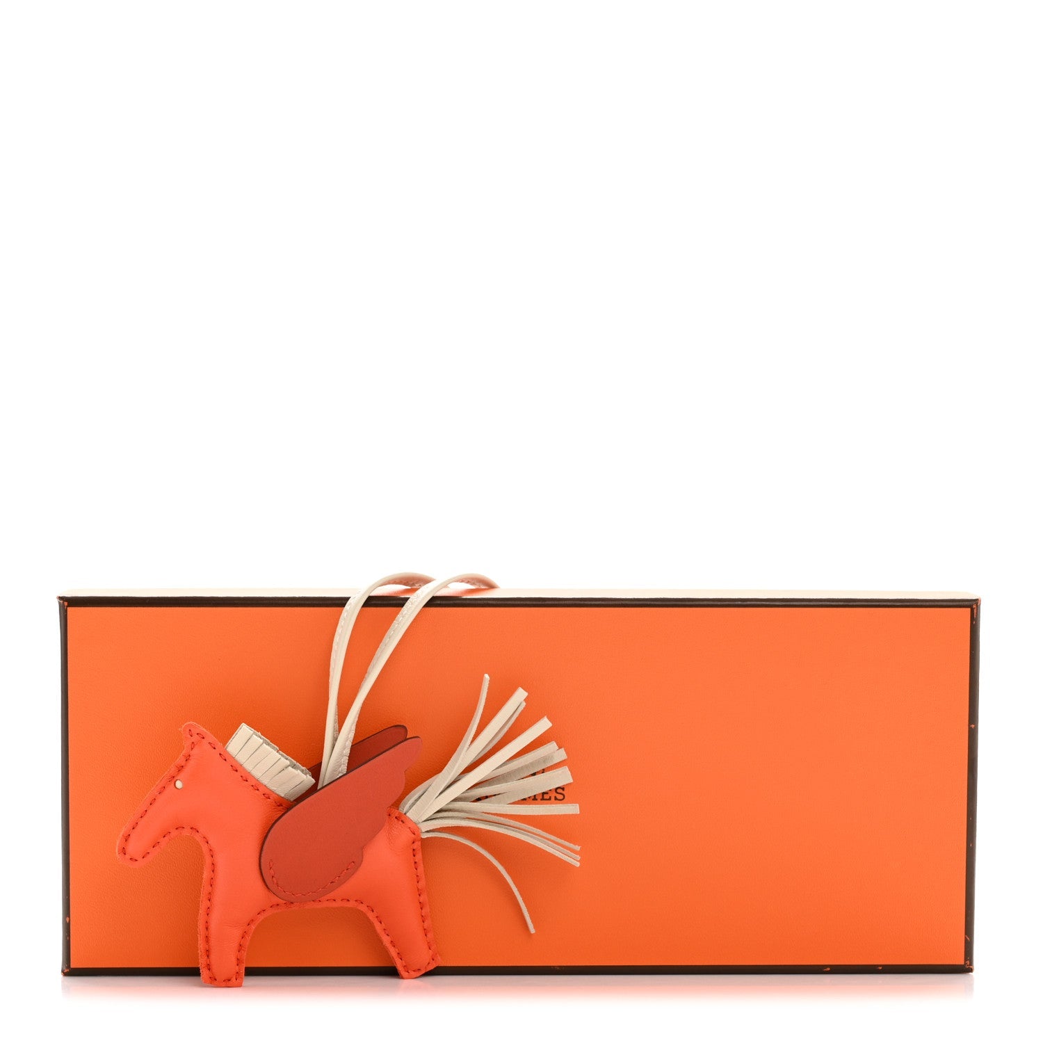Milo Lambskin Grigri Rodeo Pegase Horse Bag Charm PM Orange Poppy Craie Terre Battue