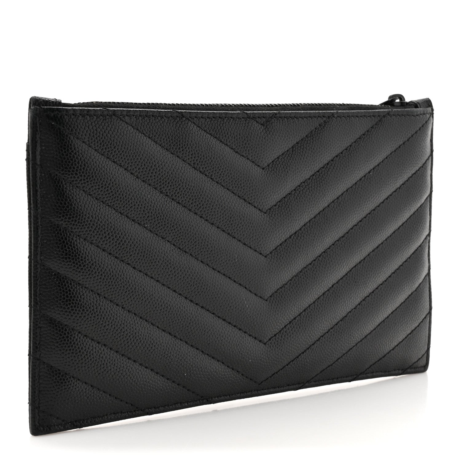 Grain De Poudre Chevron Monogram Monochrome Bill Pouch Black