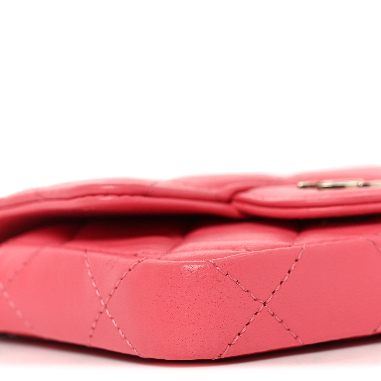 Lambskin Quilted Mini Chain Belt Bag Pink