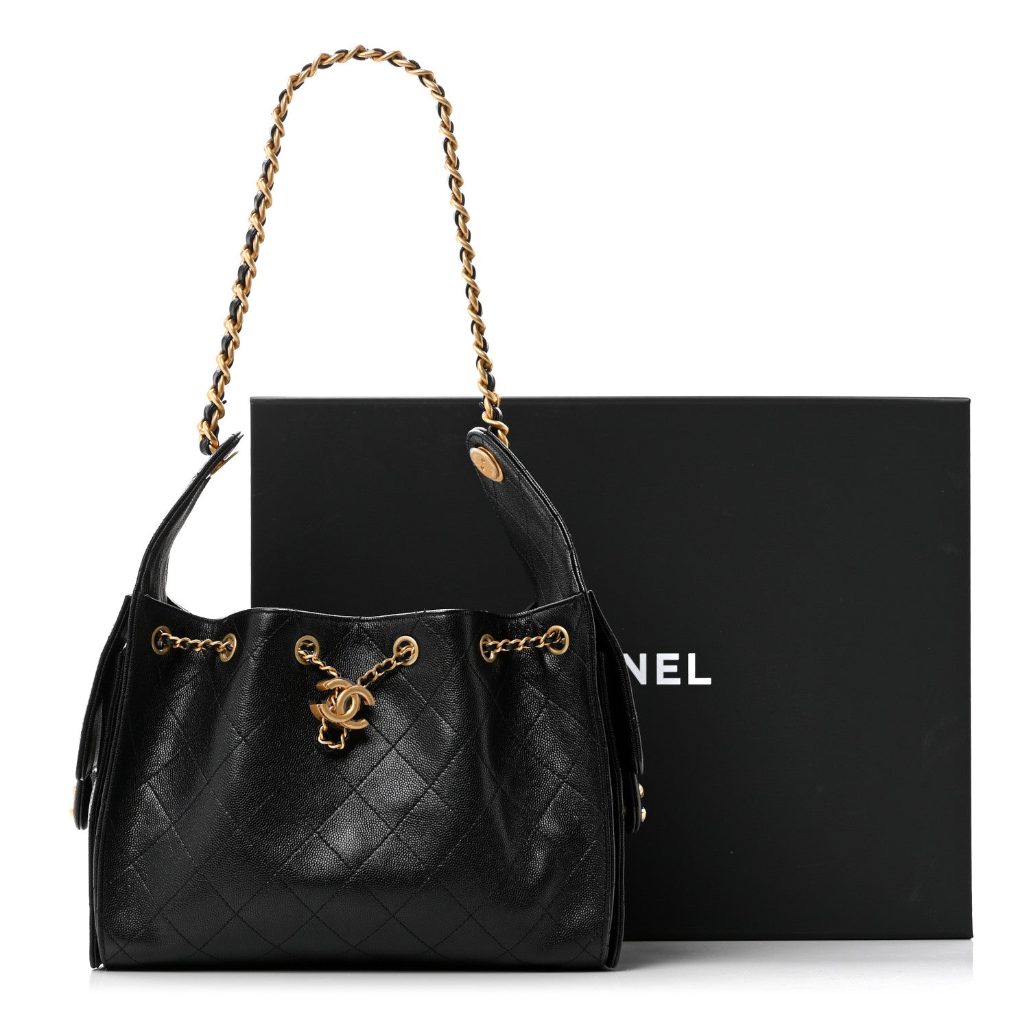Caviar Quilted Small Chanel 25 Handbag Black