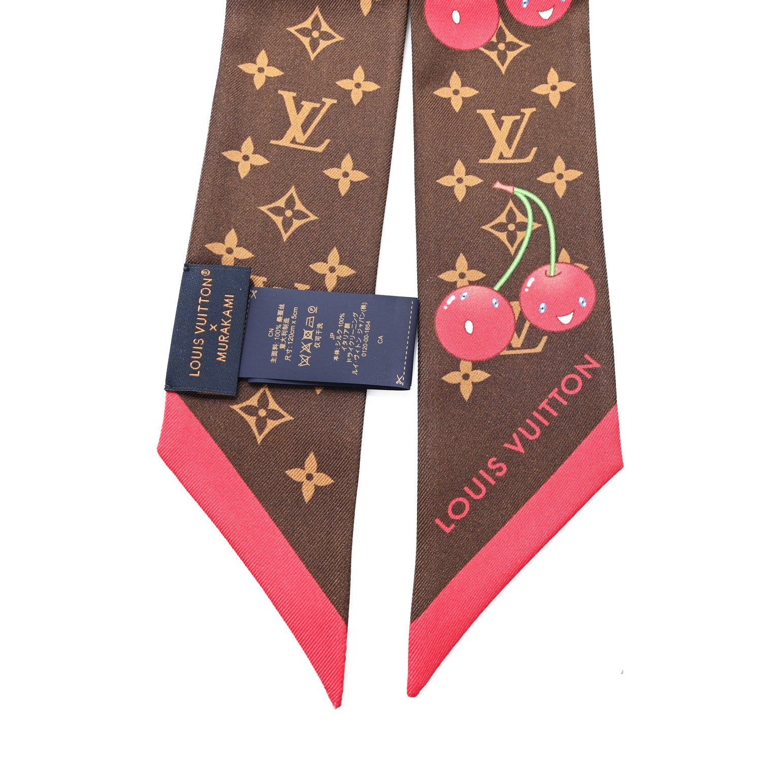 LV X TM Silk Monogram Cerises Bandeau Brown