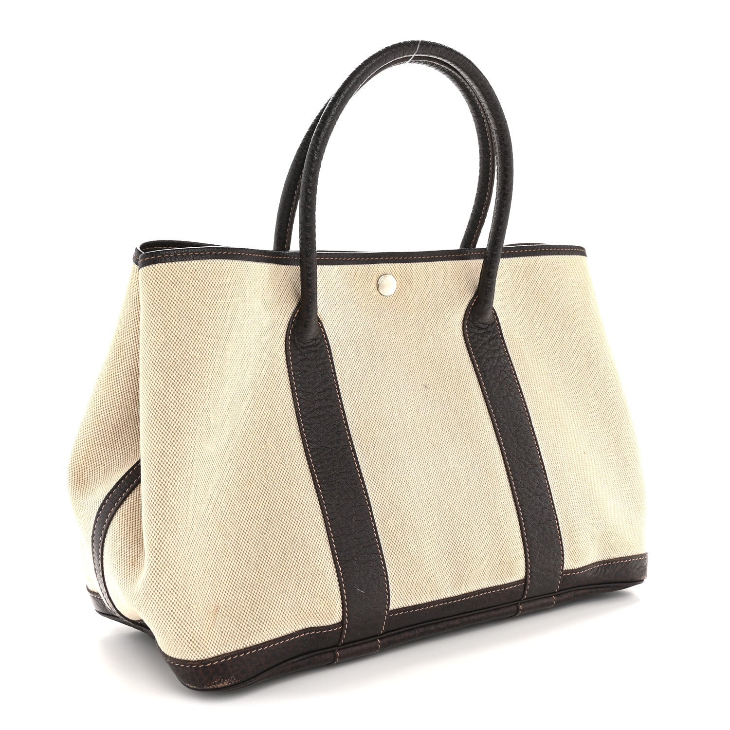 Buffle Skipper Toile Garden Party 36 MM Tote Marron Fonce