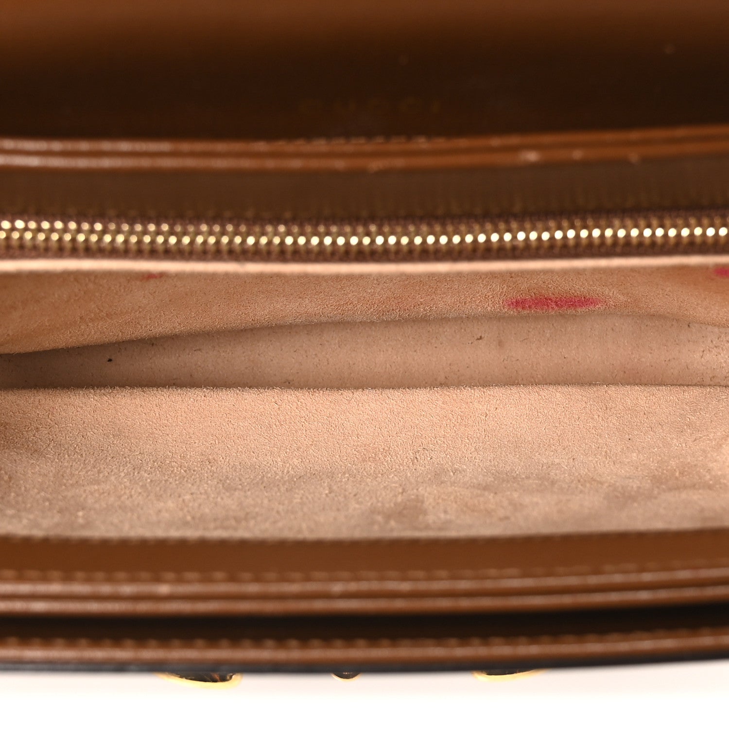 GG Supreme Monogram Horsebit 1955 Shoulder Bag Beige Brown Sugar